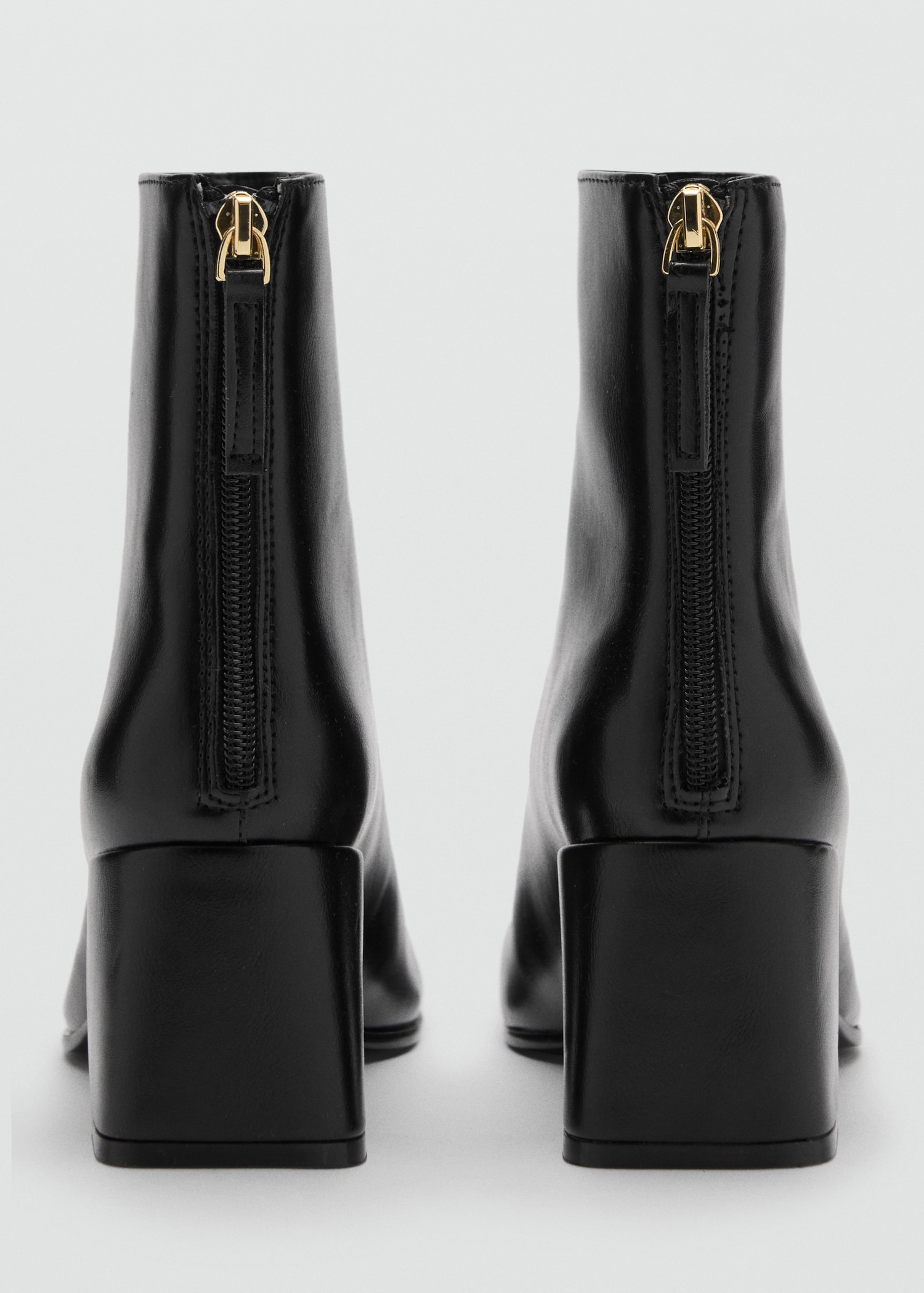 Ankle Boots Bottines Noire Talon Carré Block Ankle Boots With