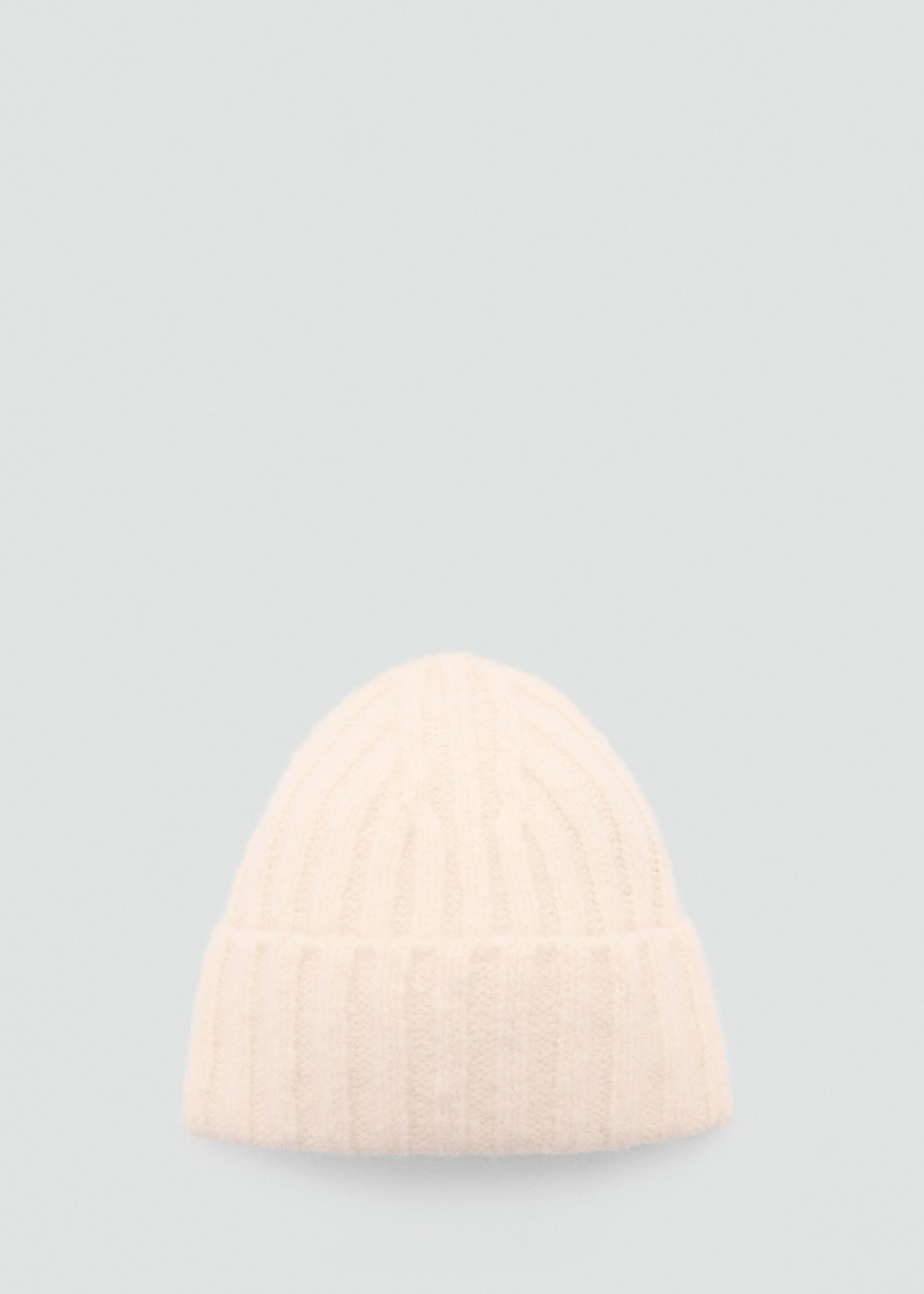Ribbed knit beanie - Article without model, Ecru. Ref: 87040277-00.
