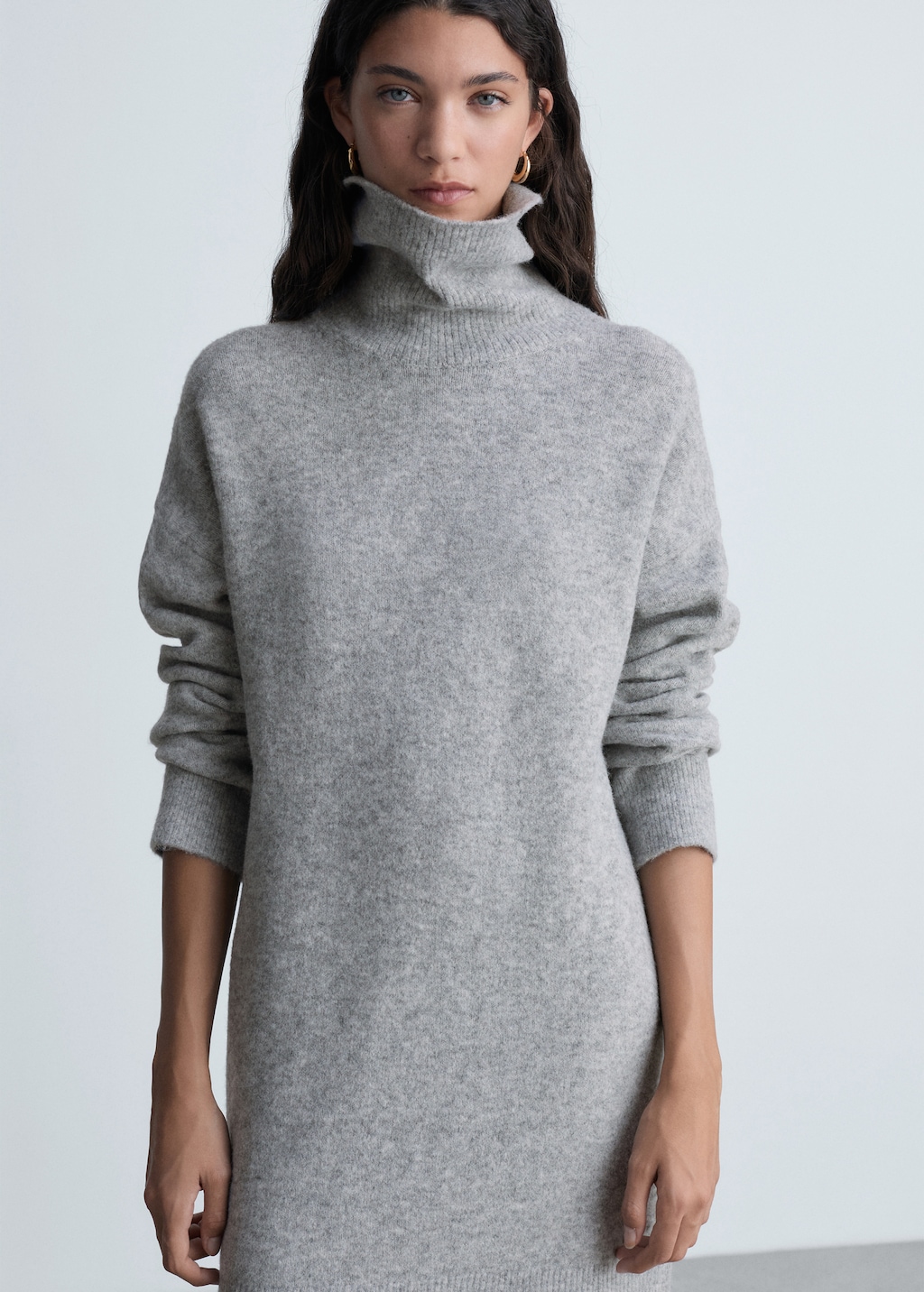Mango Short knitted turtleneck dress