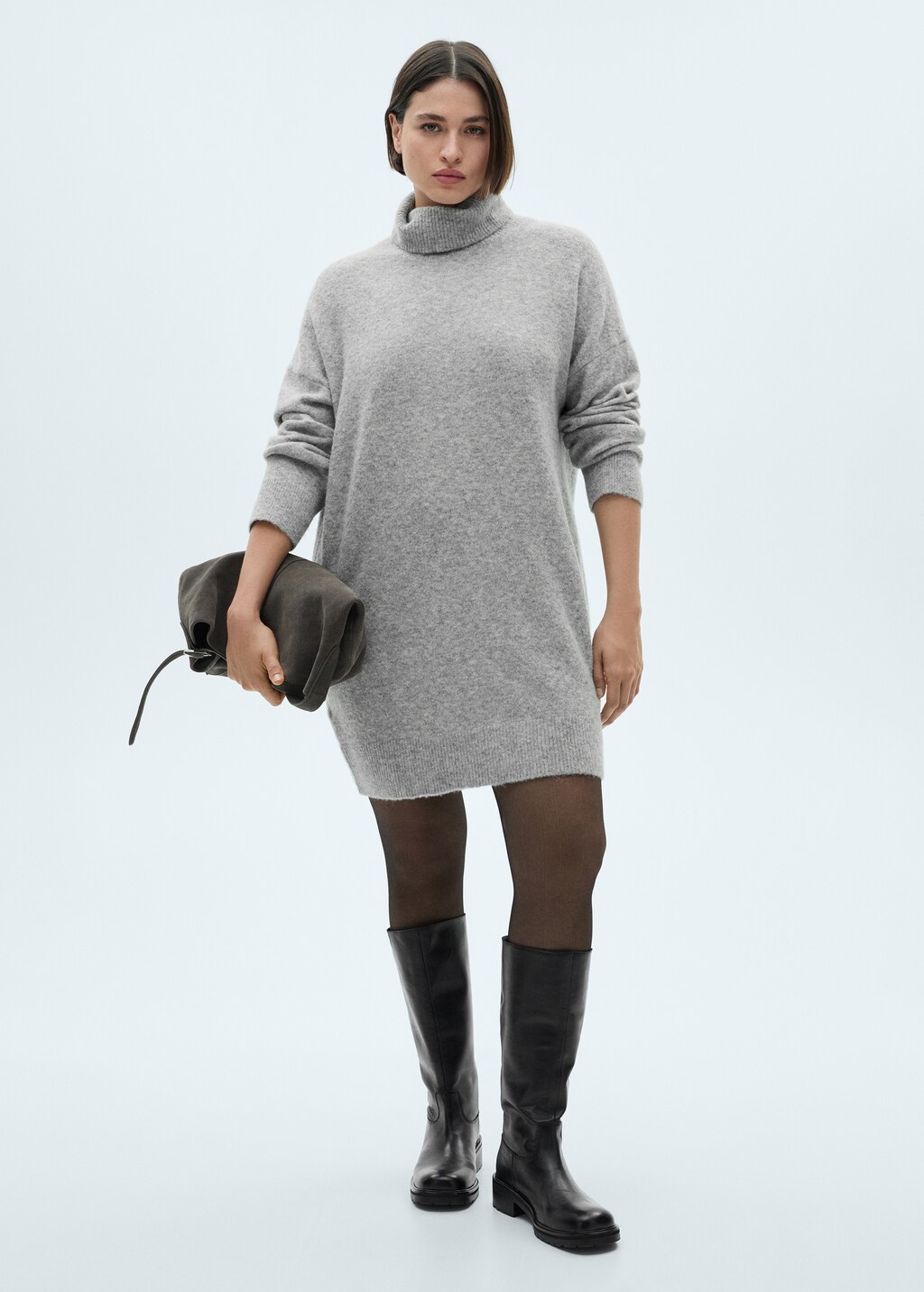 Short knitted turtleneck dress - Women | MANGO Canada Short knitted turtleneck dress - Women | MANGO Canada