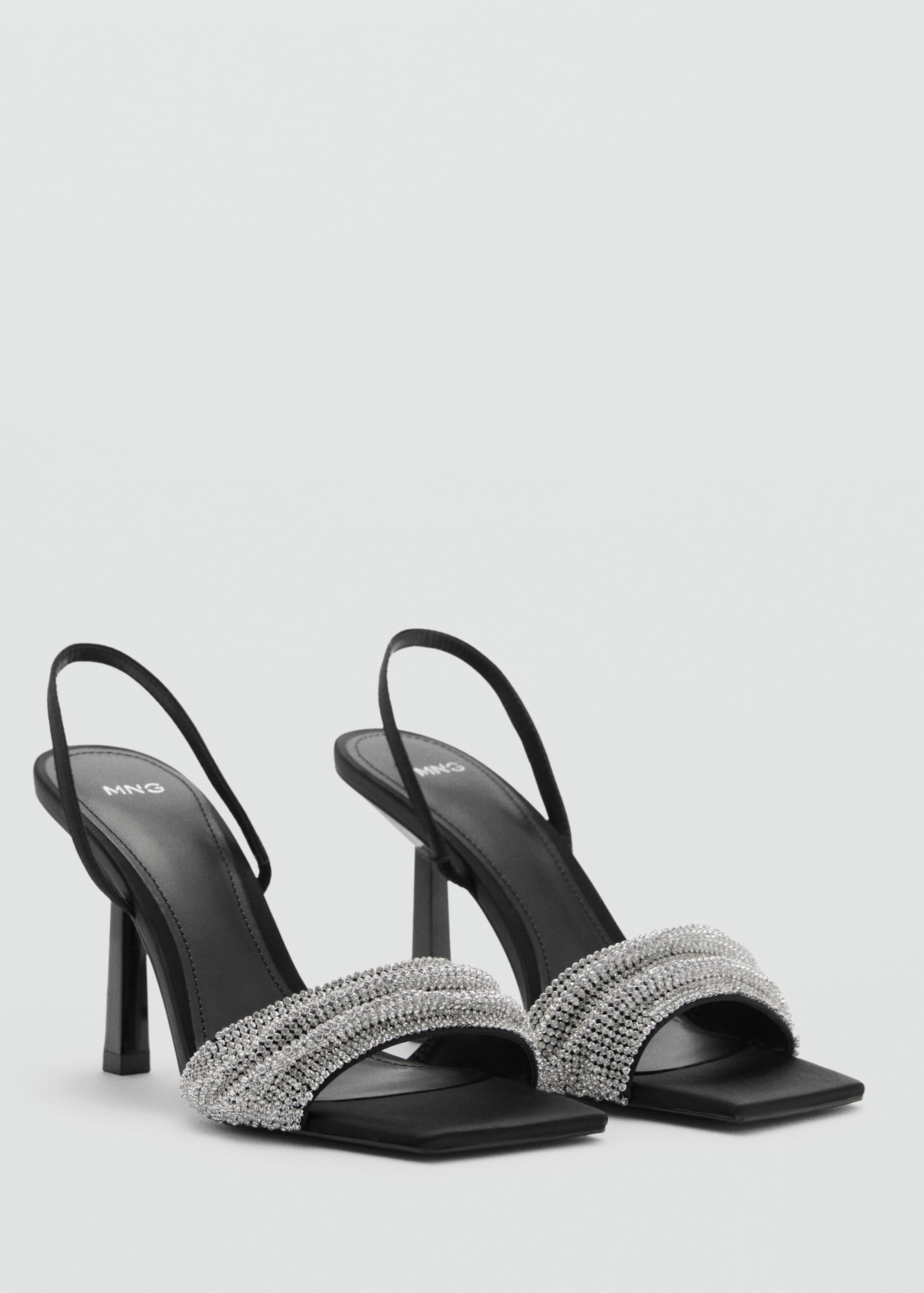 Heeled sandal with strass strap - Medium plane