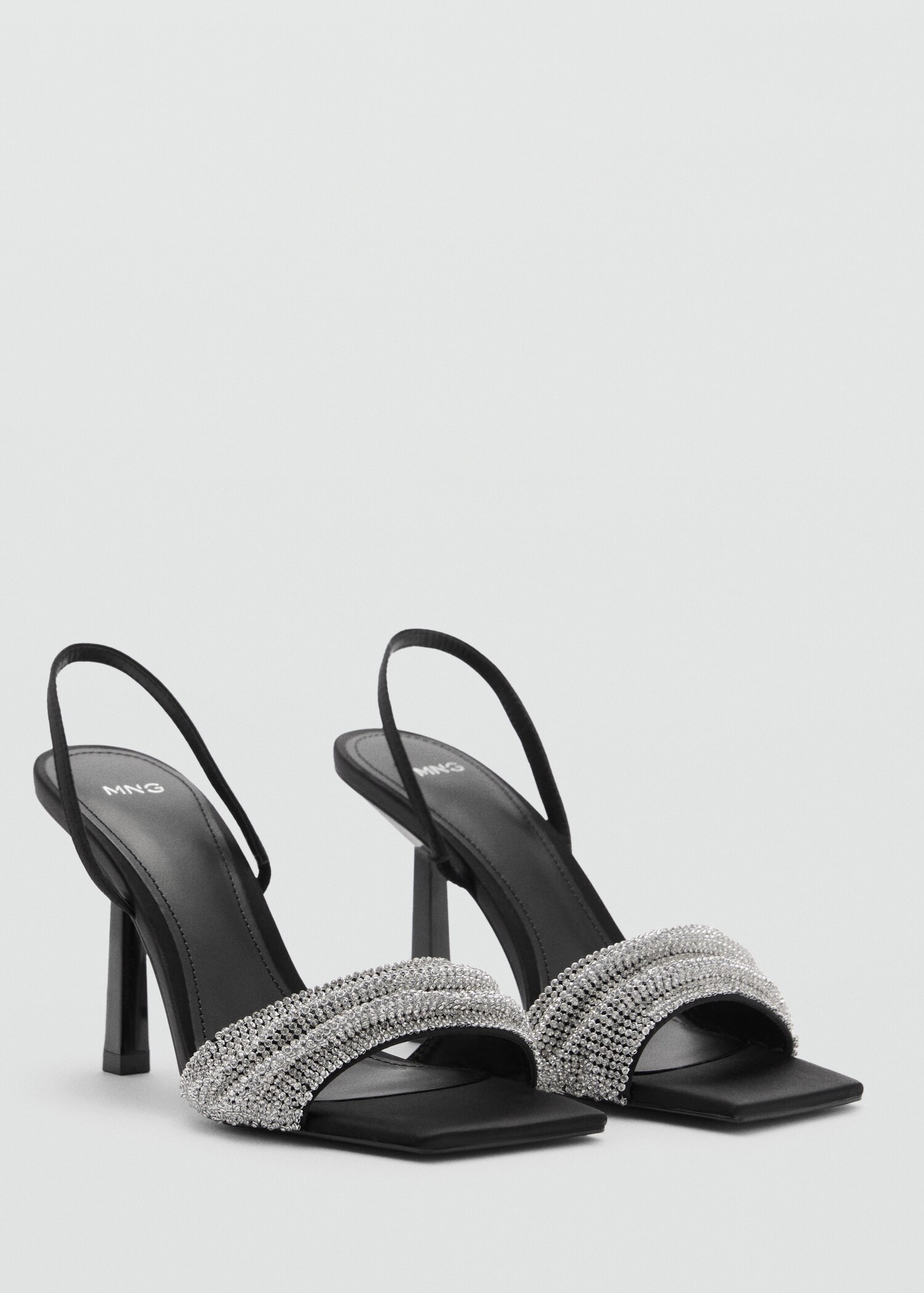 Heeled sandal with strass strap - Medium plane
