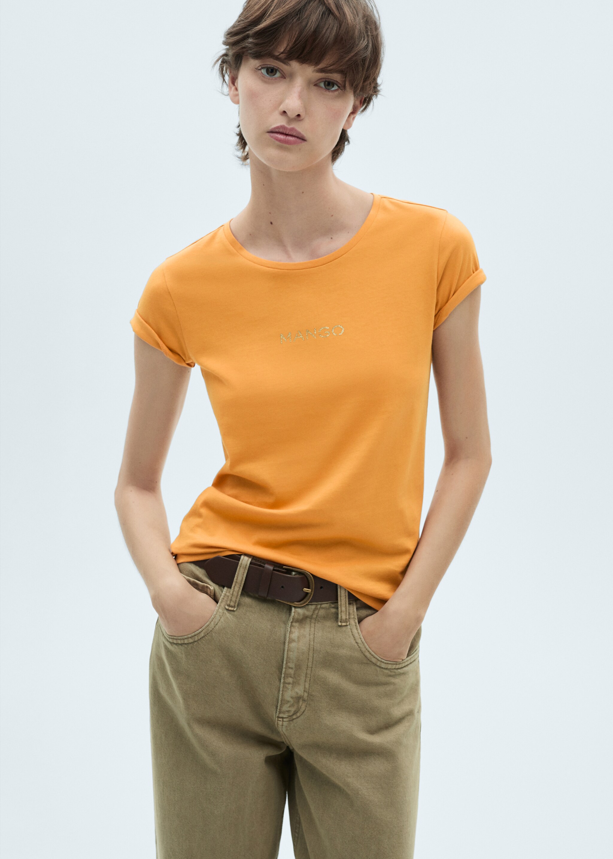 Logo print cotton t-shirt - Medium plane