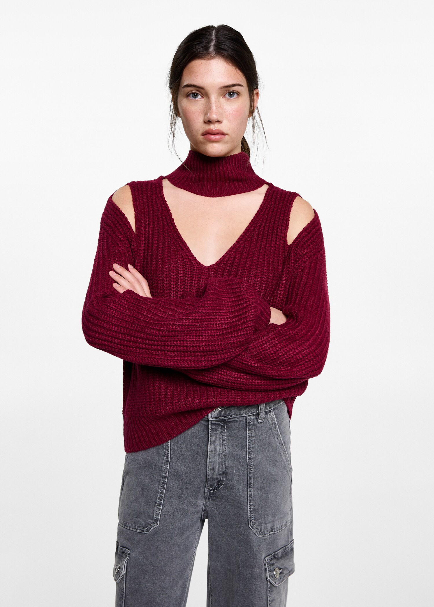 Oversized sweater with openings - Medium plane