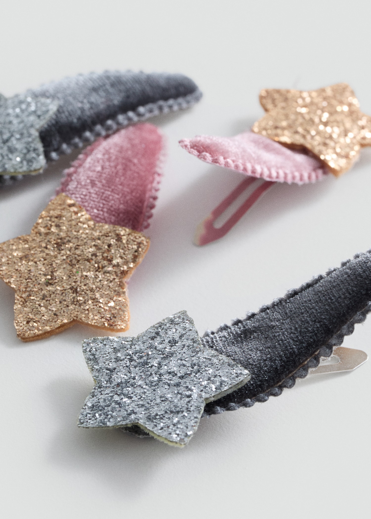 4 pack glitter hairclips - Medium plane