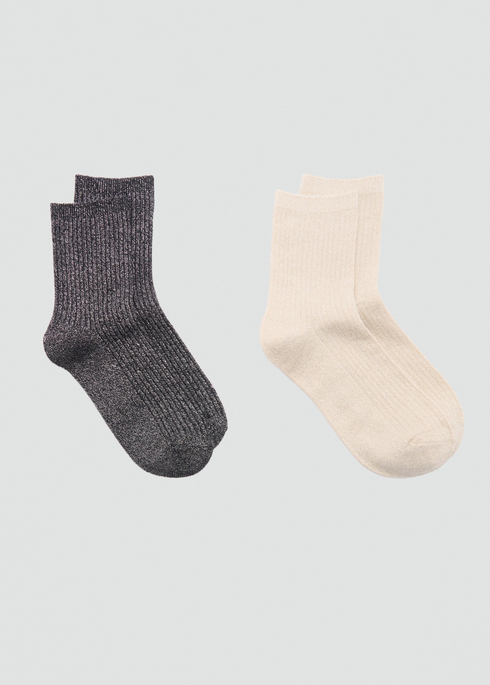 Pack of 2 ribbed lurex socks - Medium plane