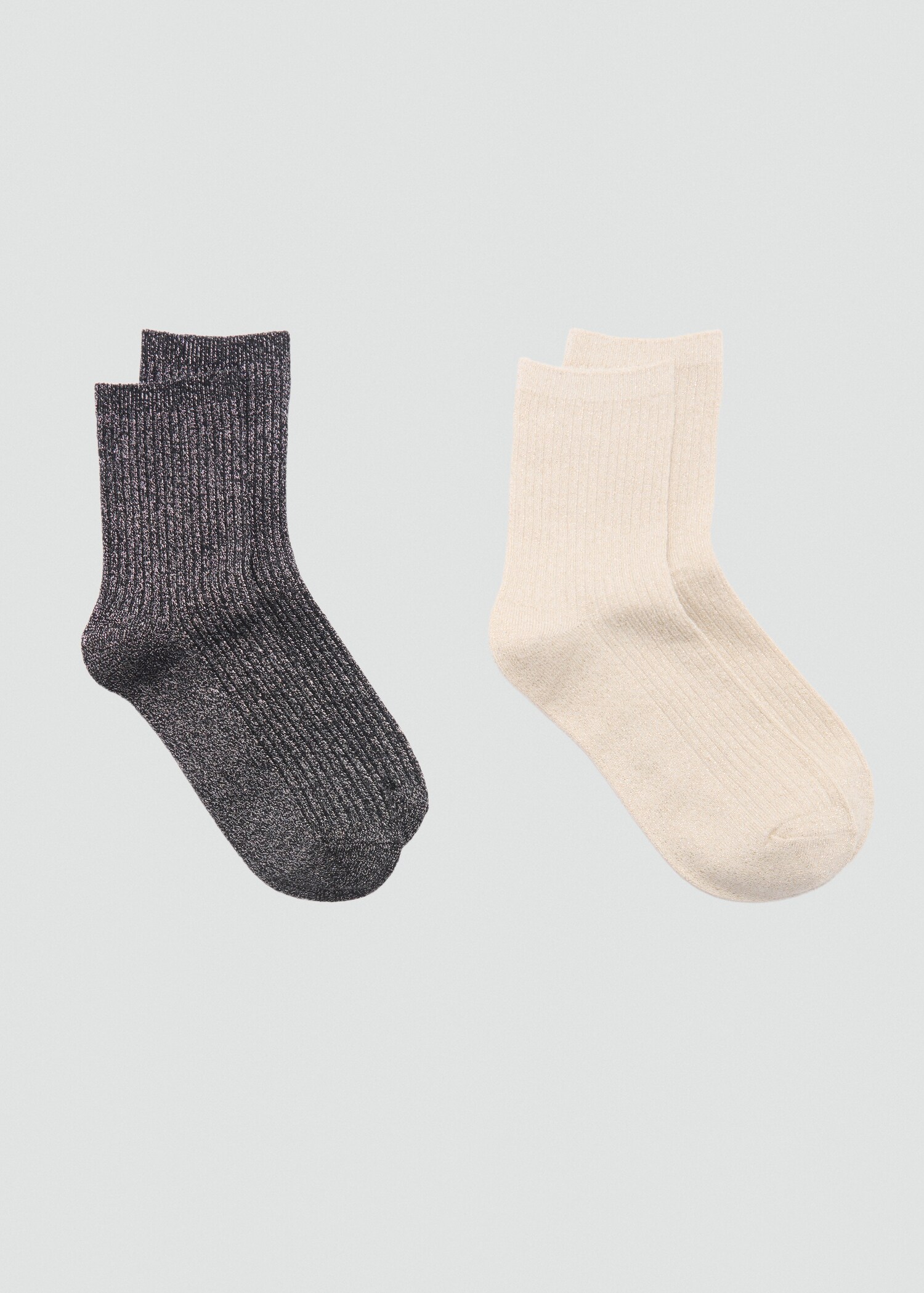 Pack of 2 ribbed lurex socks - Medium plane
