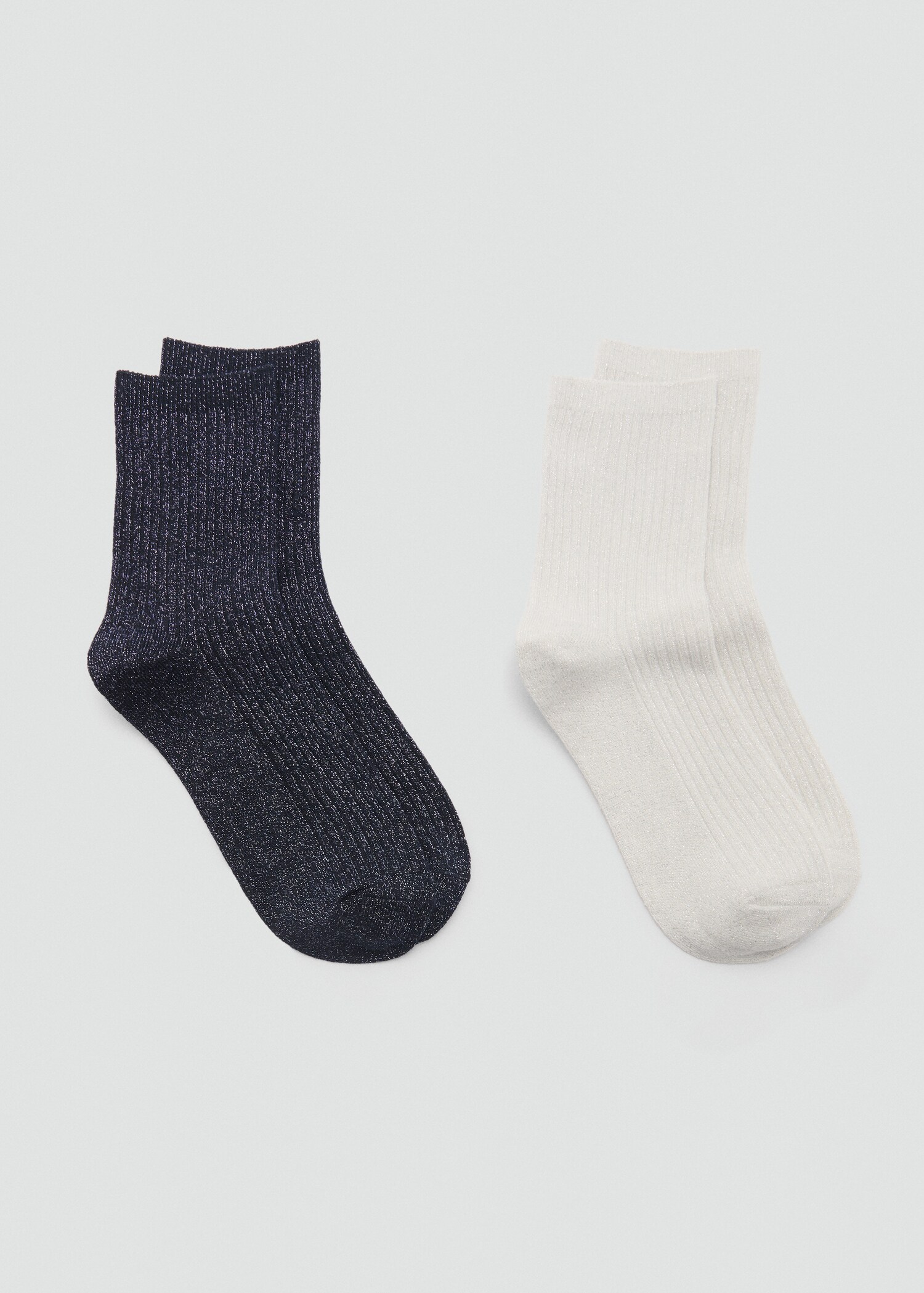 Lot 2 paires de chaussettes Lurex maille côtelée - Plan moyen
