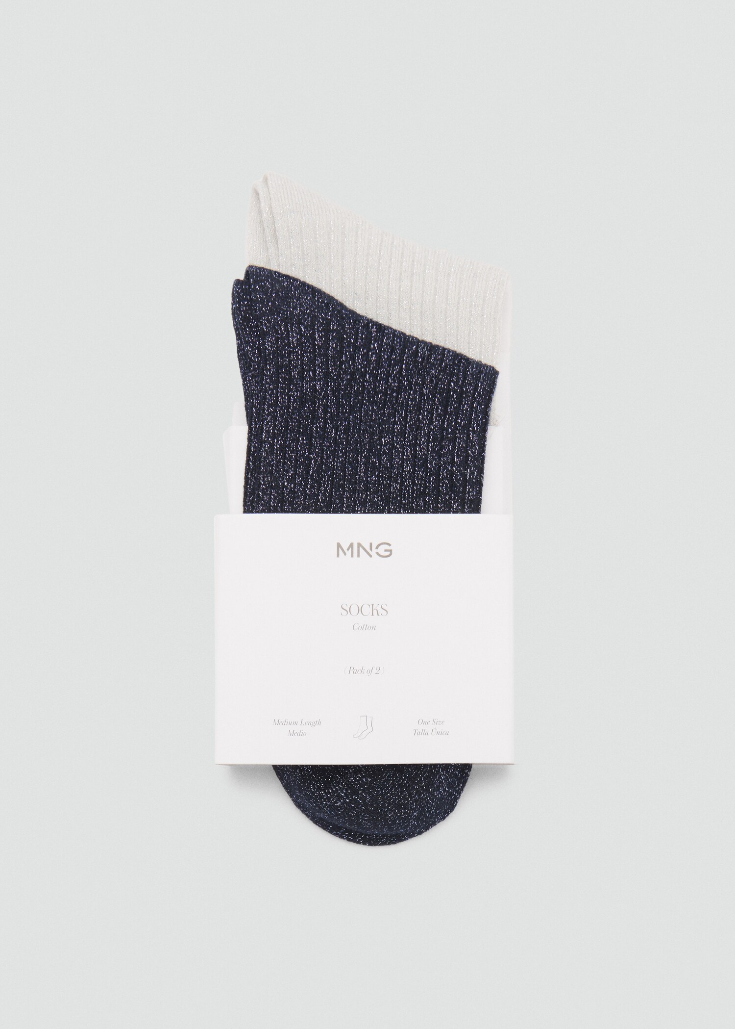 Lot 2 paires de chaussettes Lurex maille côtelée - Article sans modèle