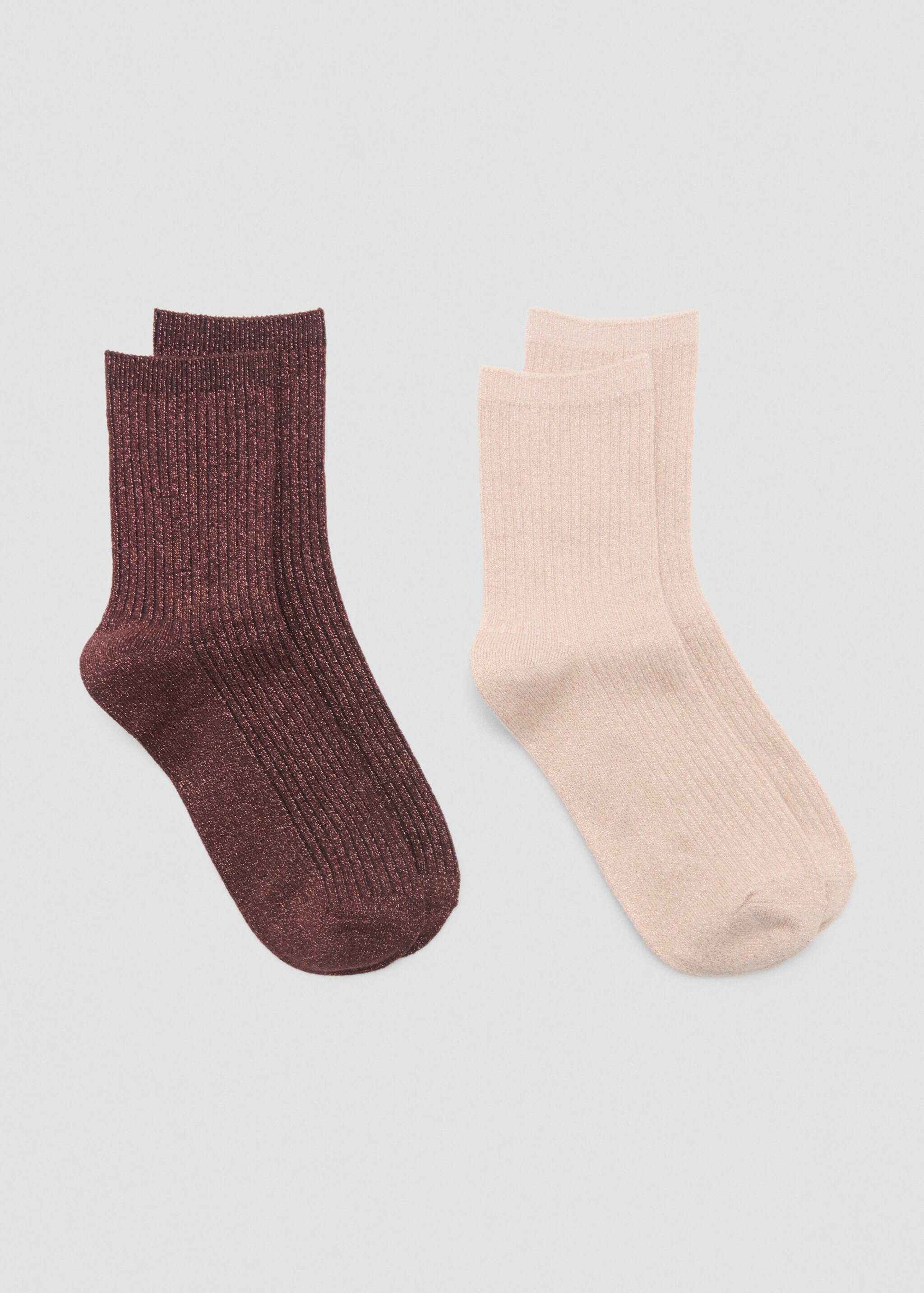 Pack of 2 ribbed lurex socks - Medium plane