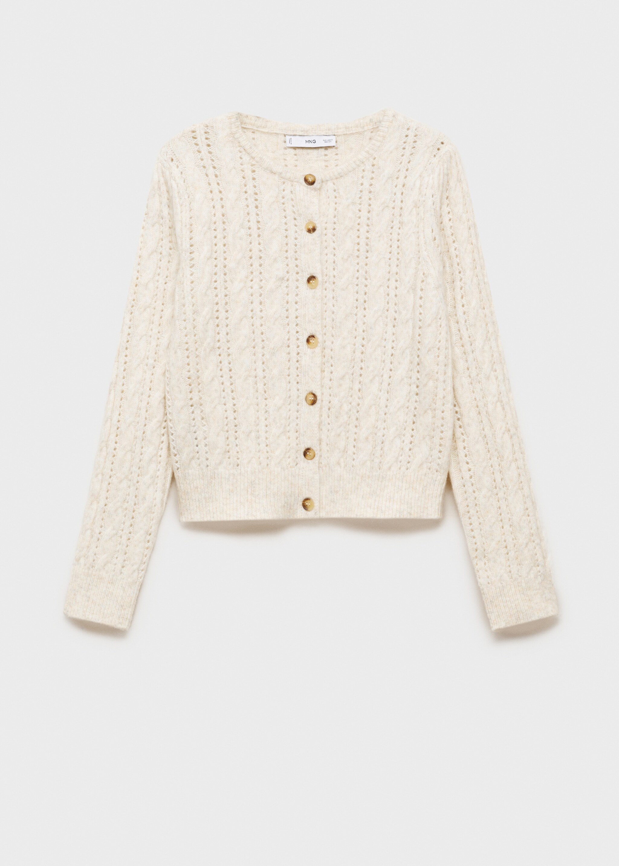 Braided cardigan with openwork details - Article without model