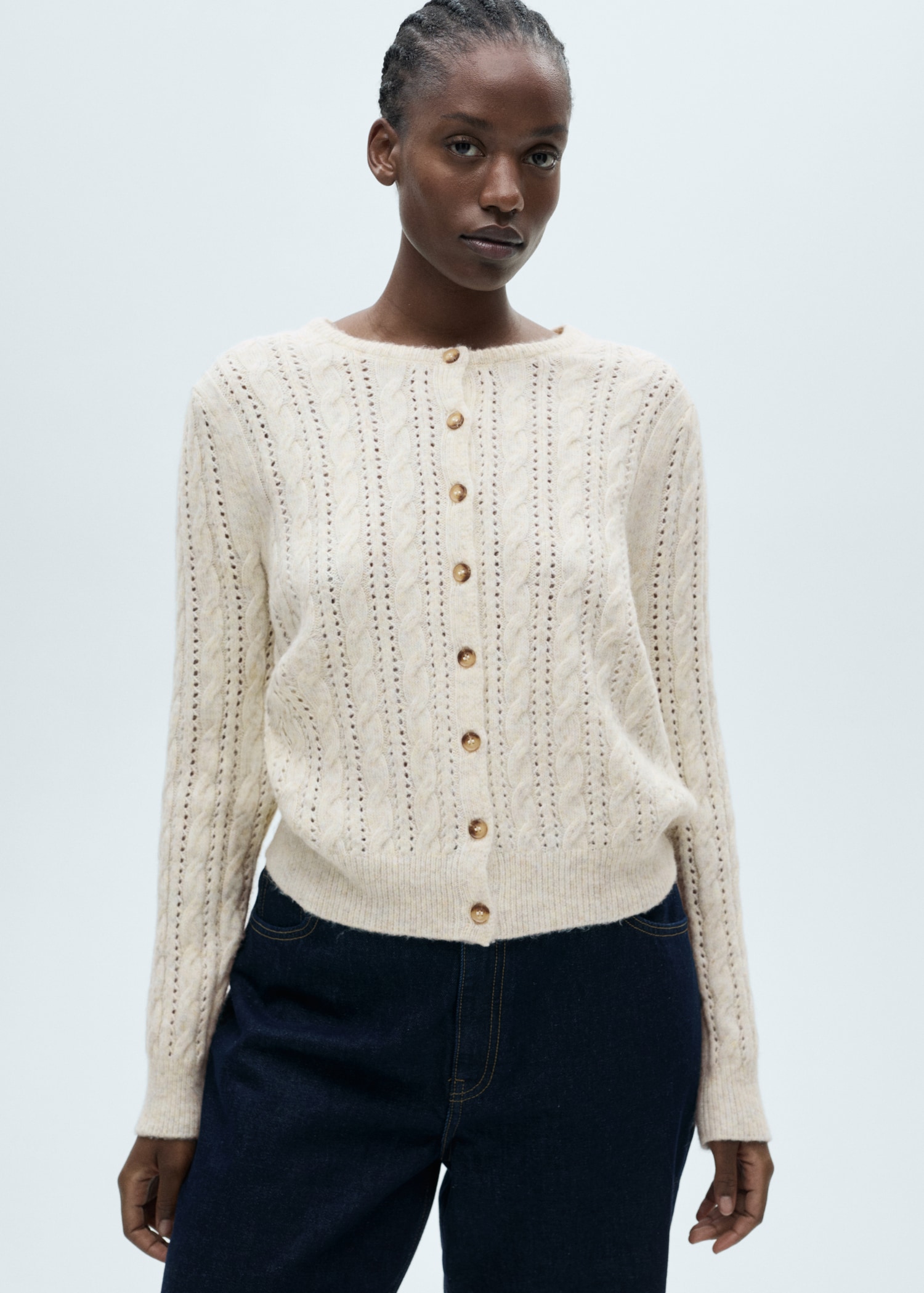 Pullover Gestreifte Strickjacke Cardigan Champion Strickjacke Grau