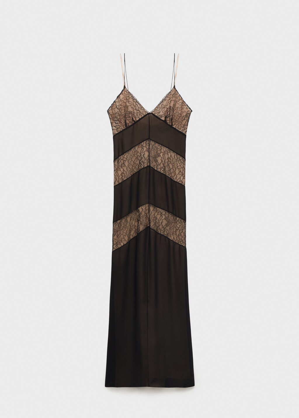 Lace panel slip dress Women MANGO USA