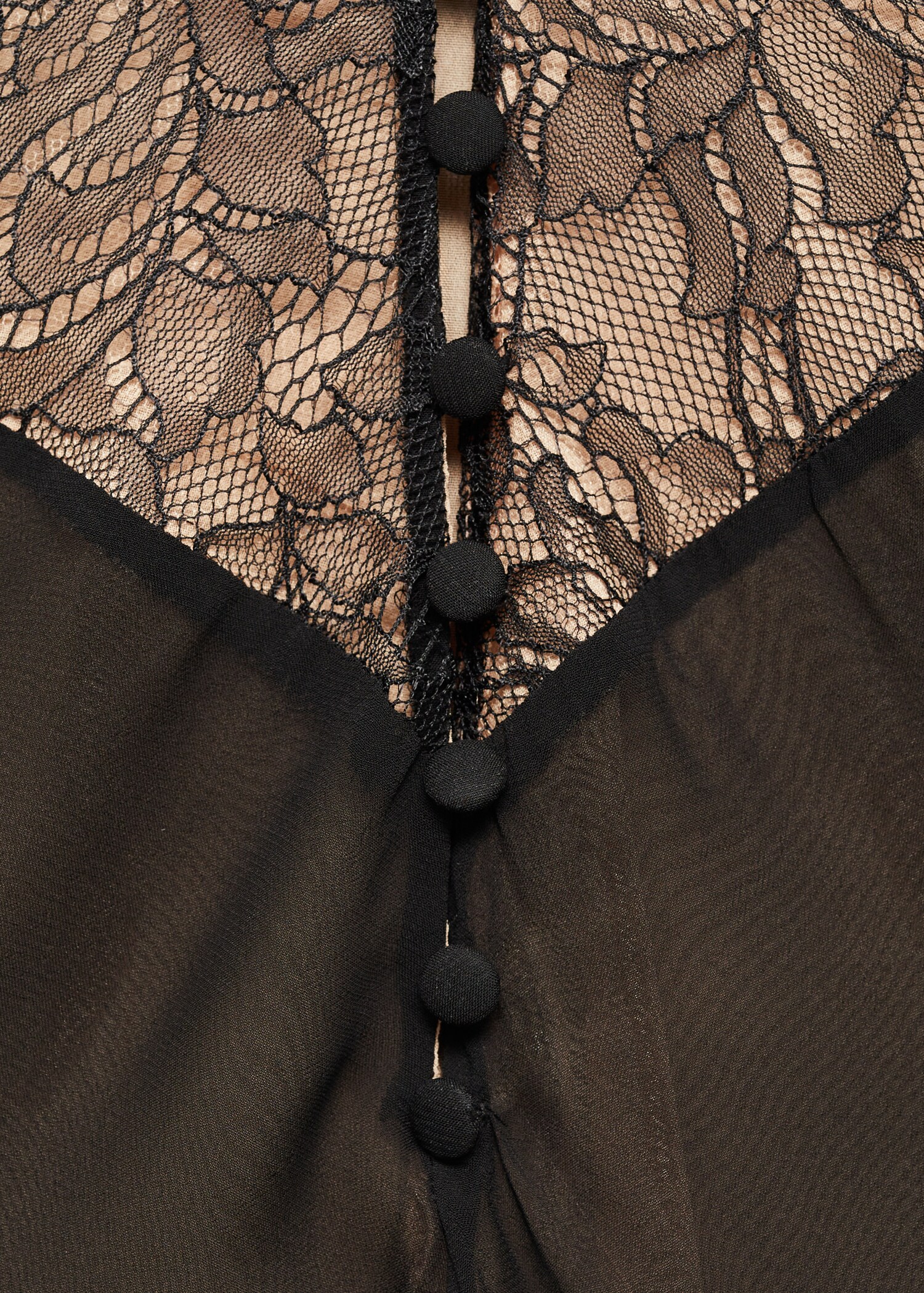 Vestido lencero paneles encaje - Detalle del artículo 0