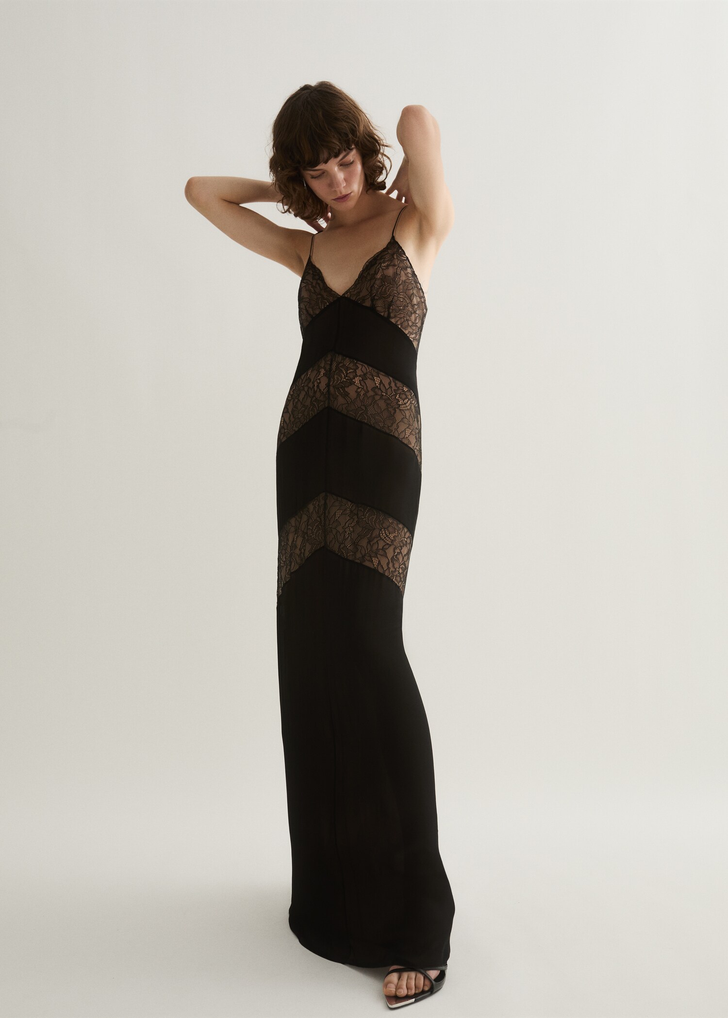Vestido lencero paneles encaje - Detalle del artículo 1