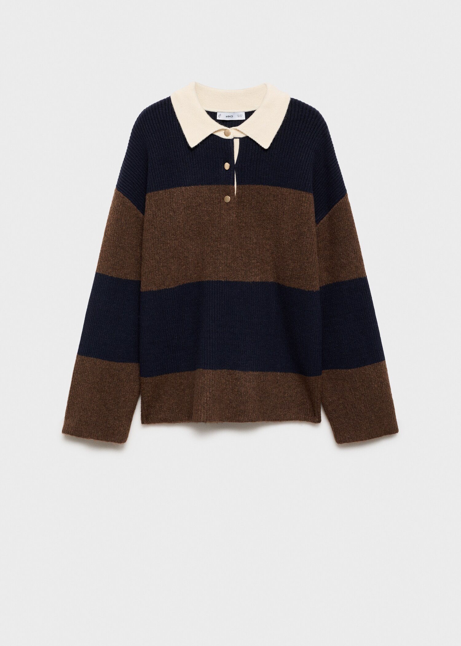 Striped polo-neck sweater - Article without model