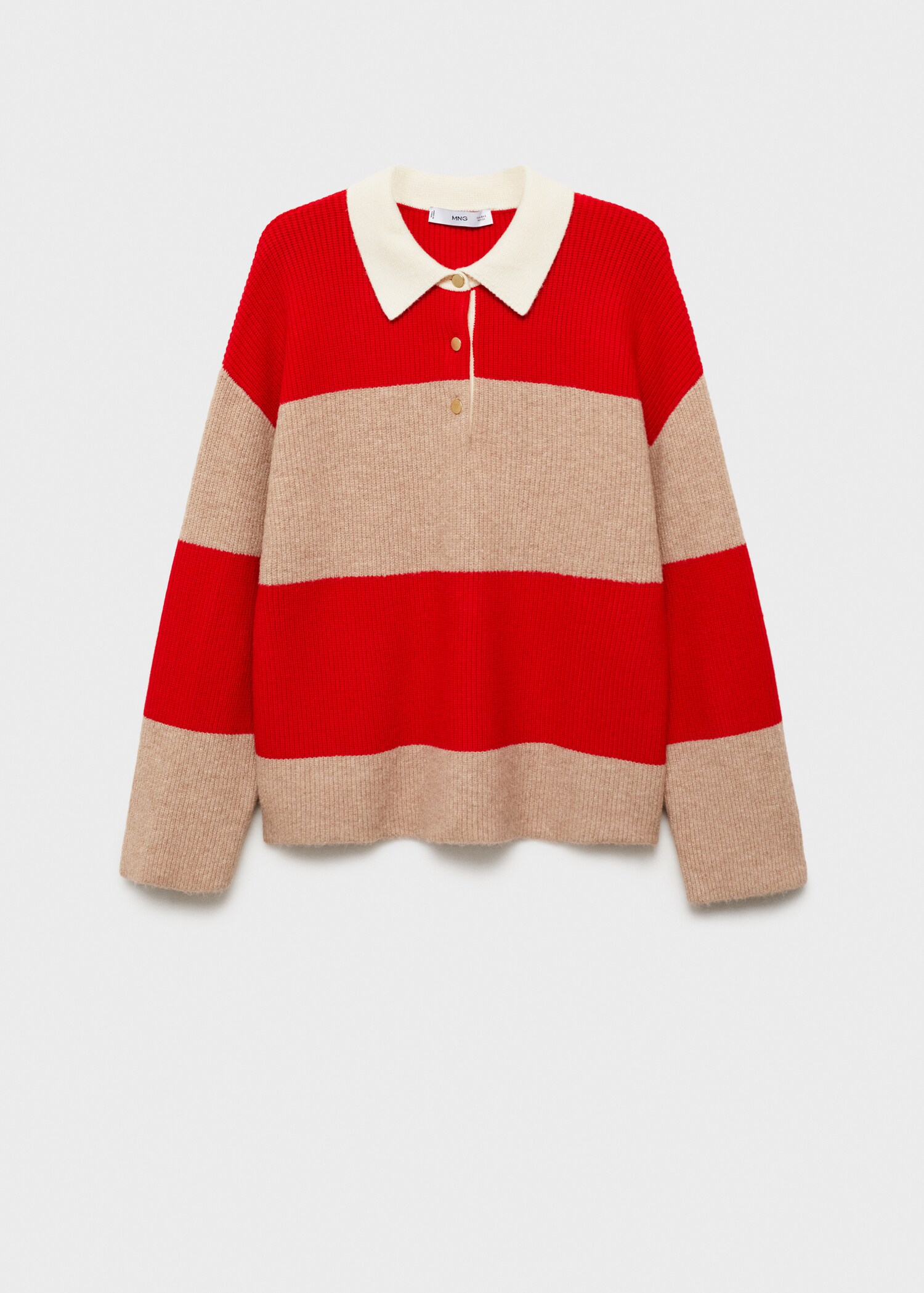 Striped polo-neck sweater - Article without model