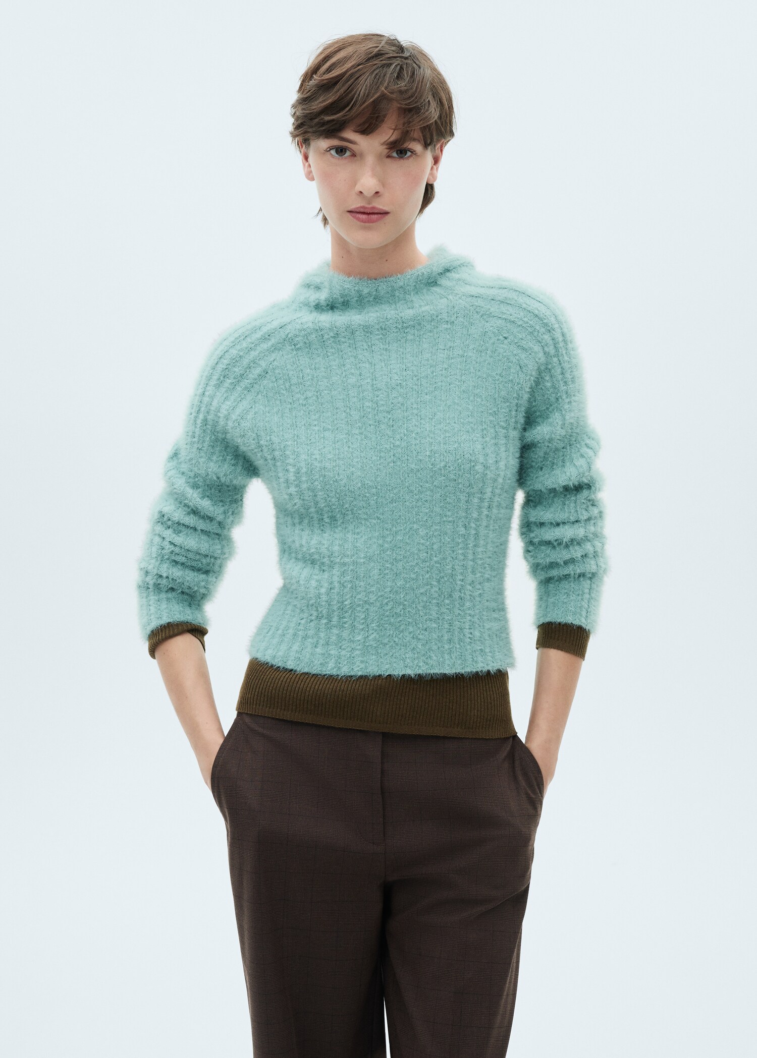 Fur-effect hooded sweater - Medium plane