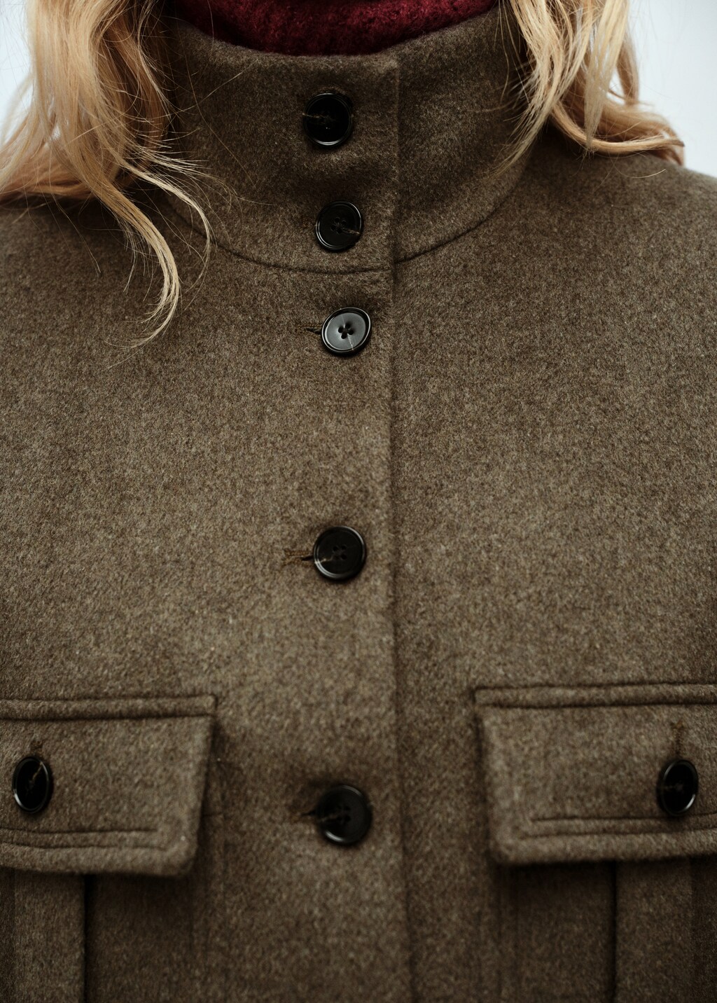 Wool-blend jacket with pockets