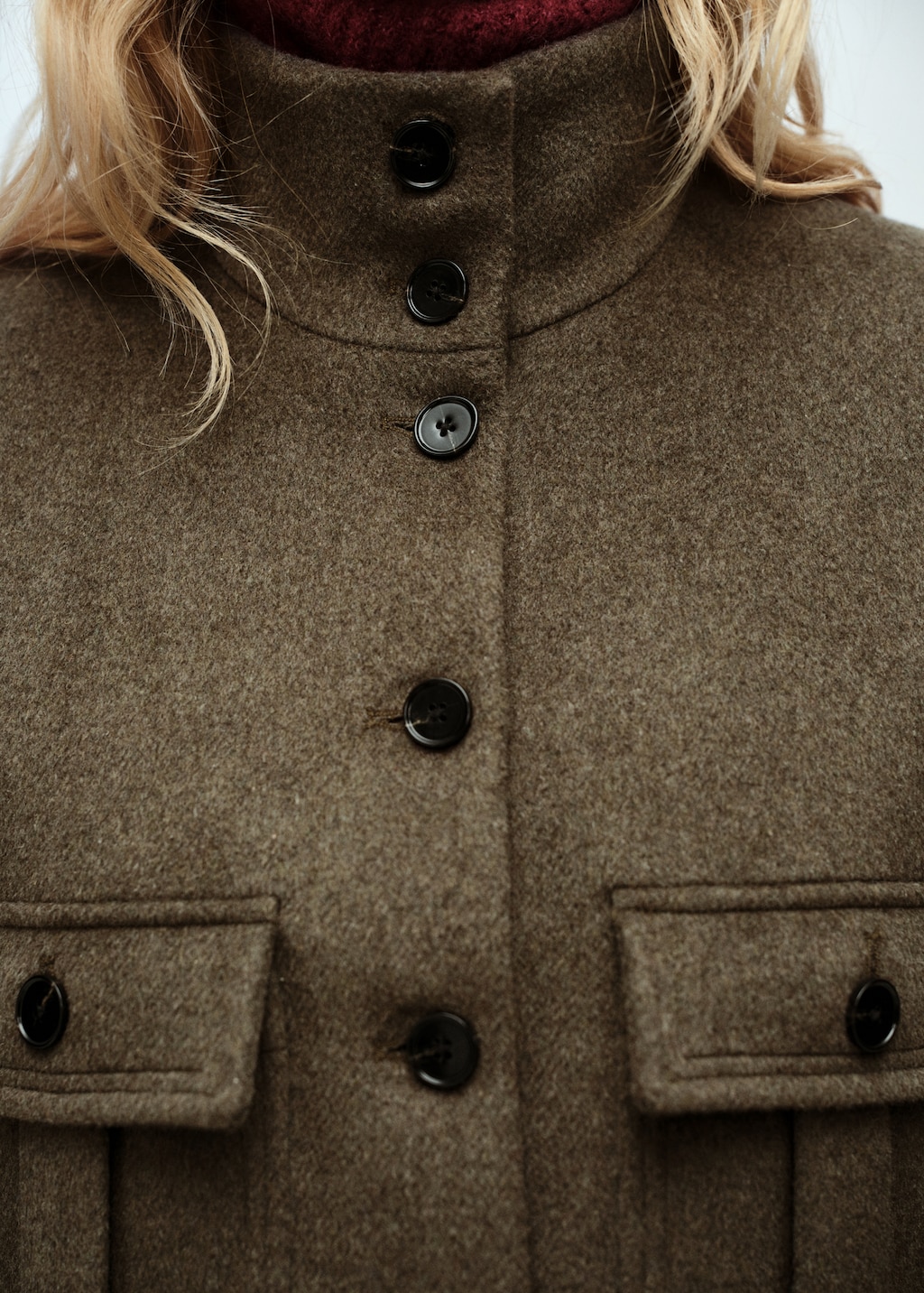 Wool-blend jacket with pockets