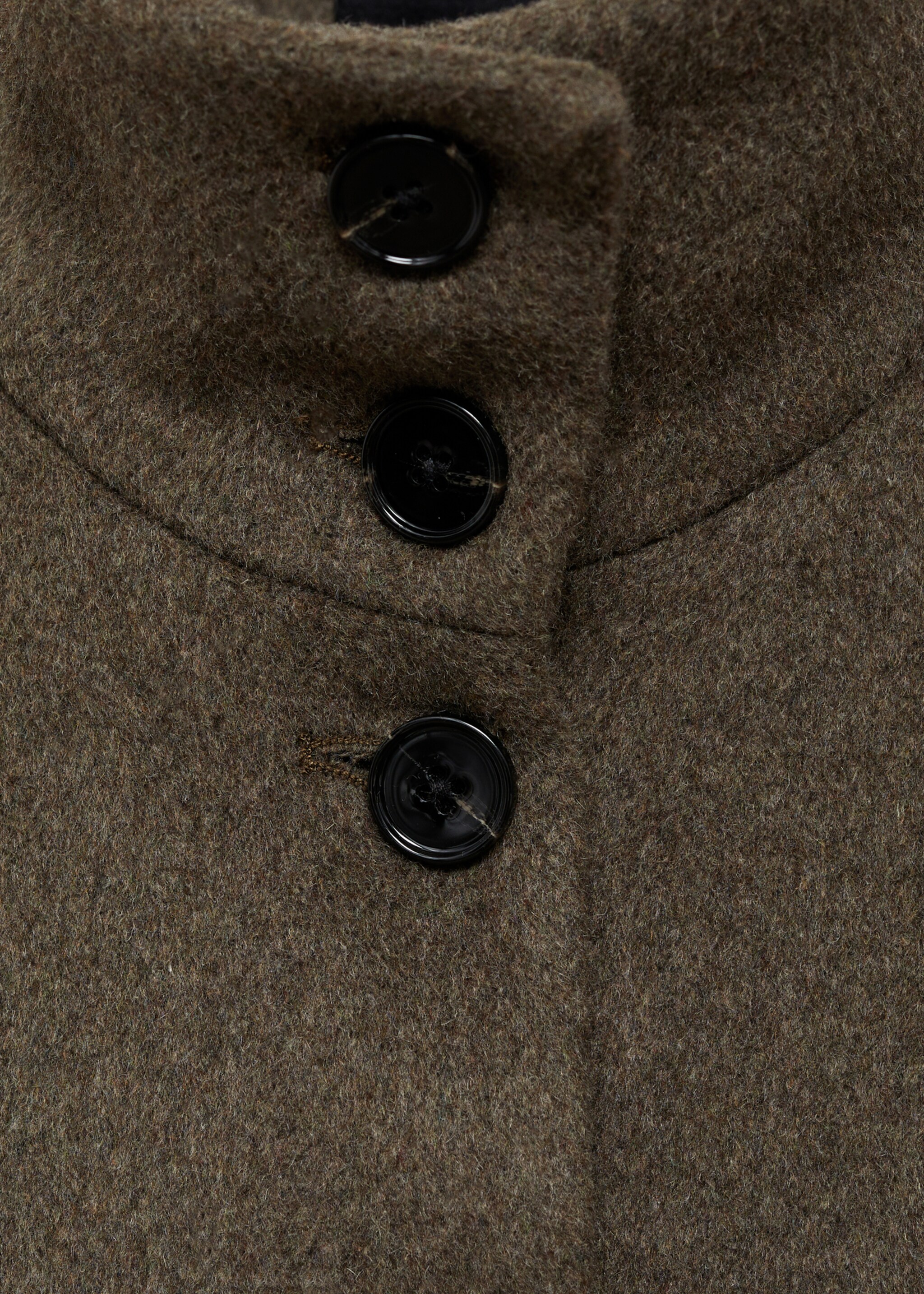 Wool-blend jacket with pockets - Details of the article 8, Khaki. Ref: 87040430-00.
