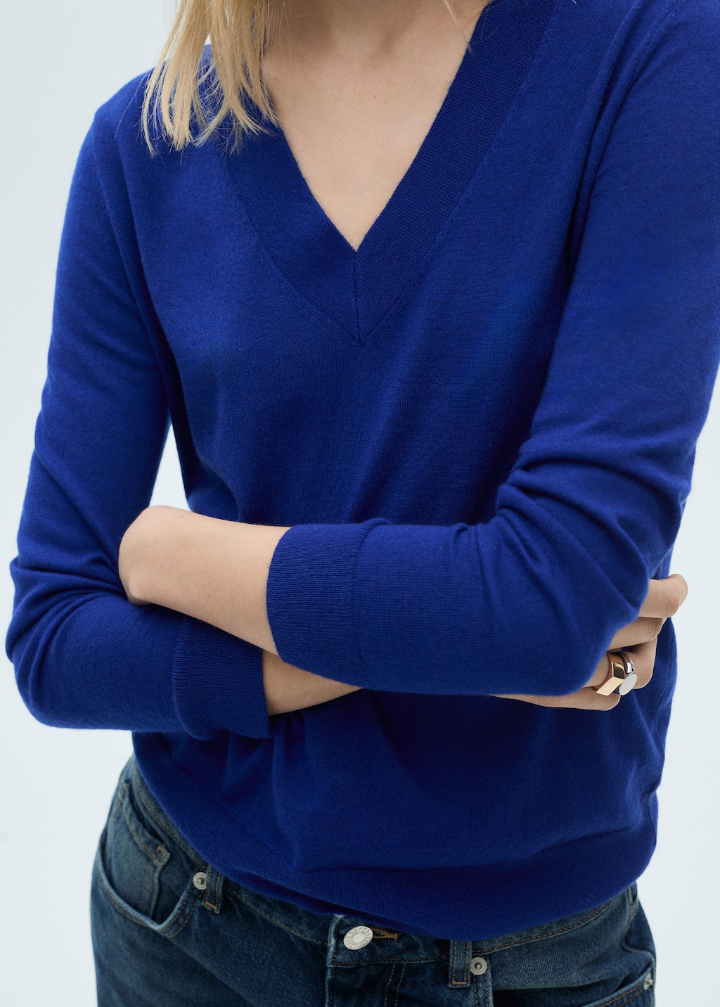 Mango V-neck knit sweater