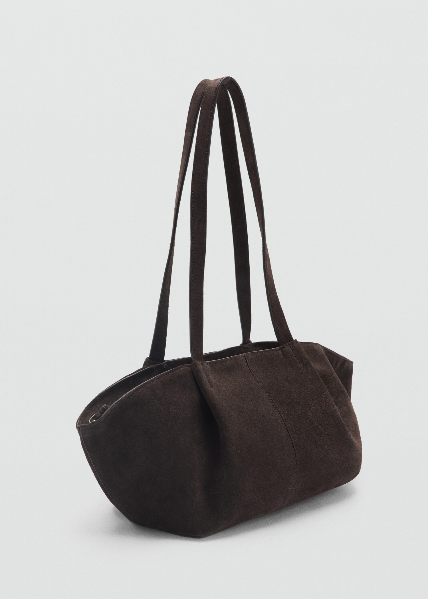 Double handle suede bag - Medium plane