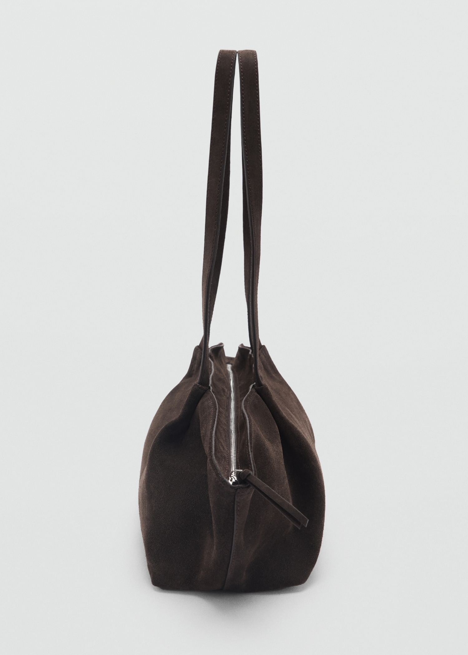 Double handle suede leather bag - Details of the article 1