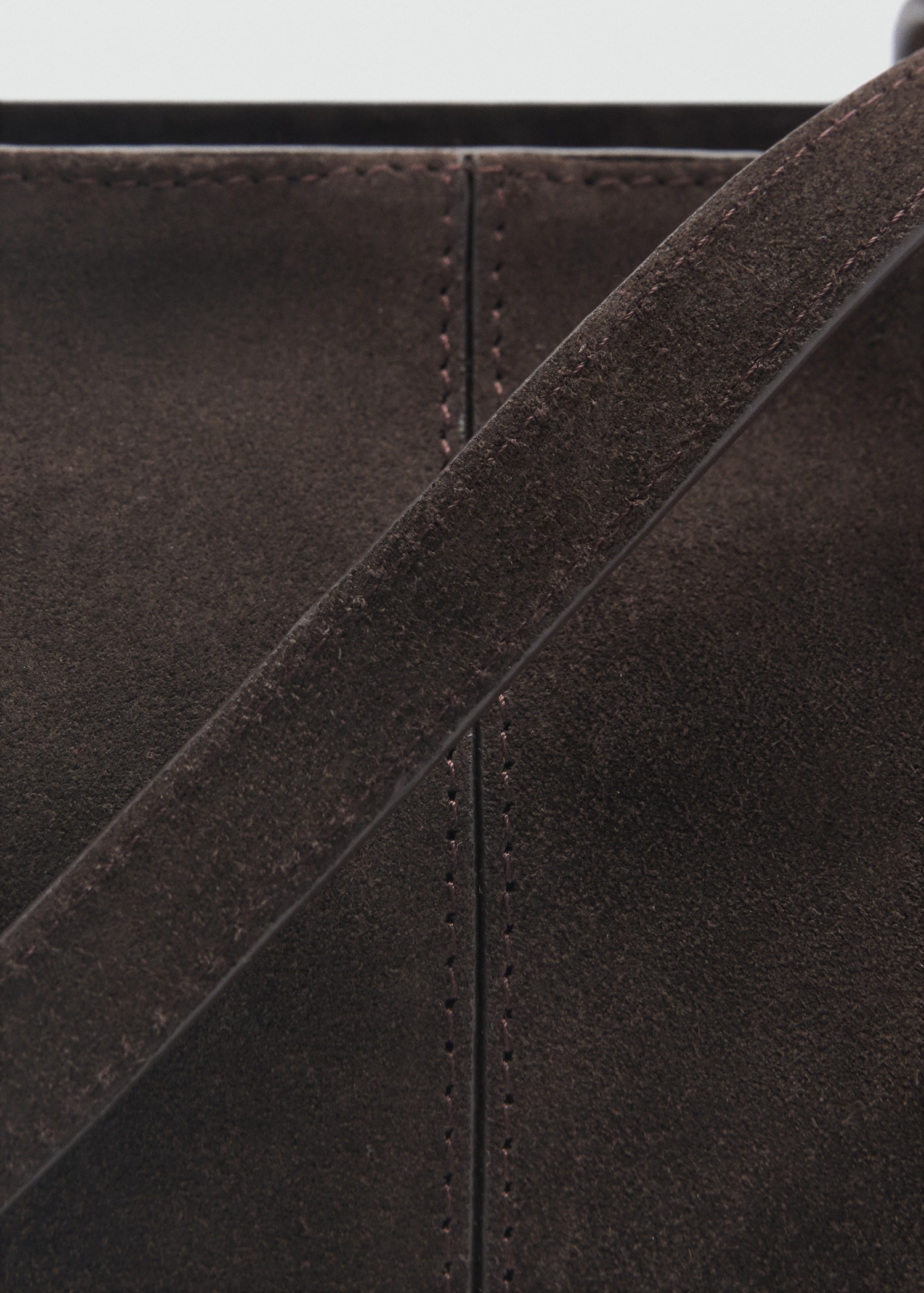 Double handle suede leather bag - Details of the article 2