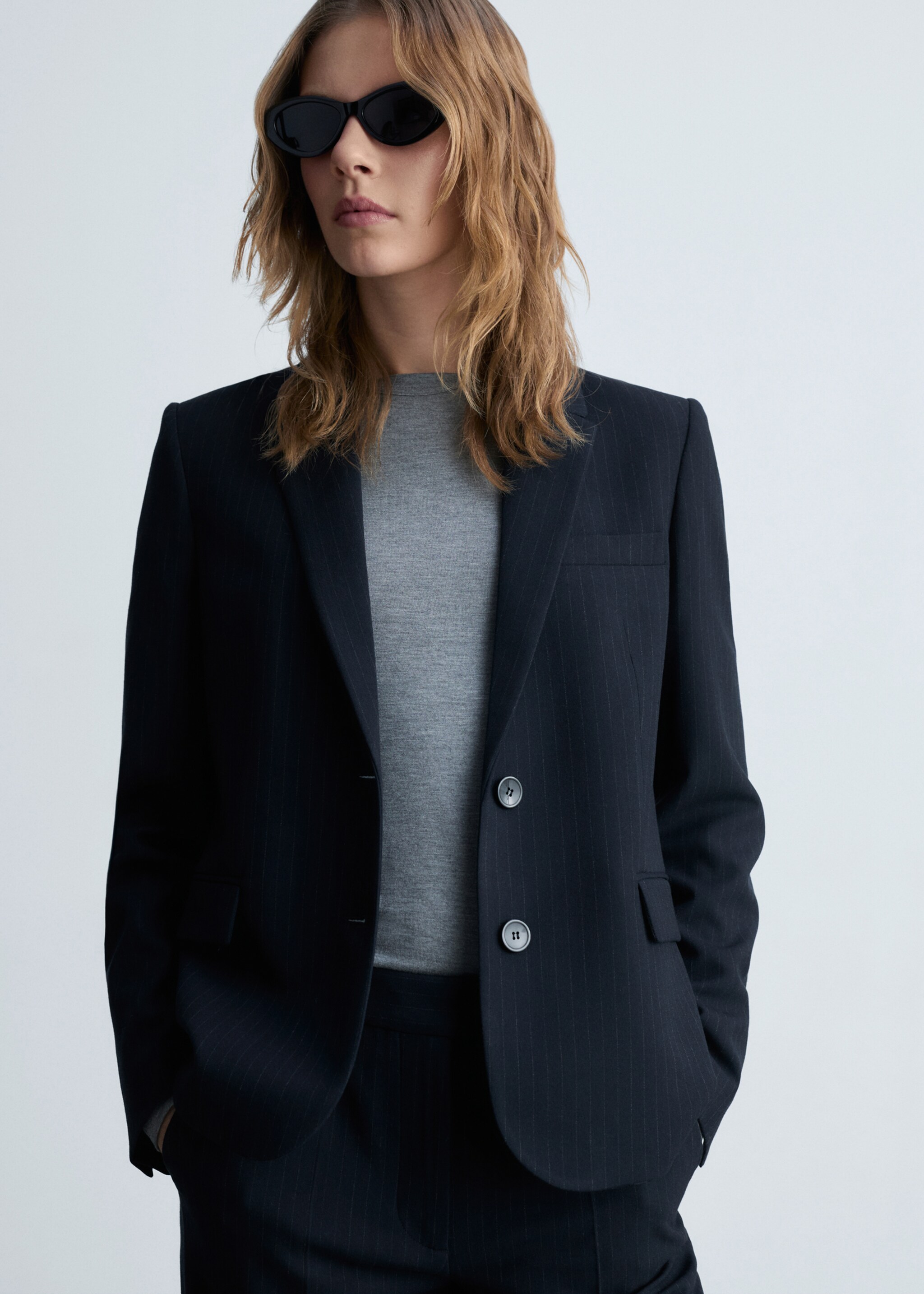Pinstripe suit blazer - Medium plane