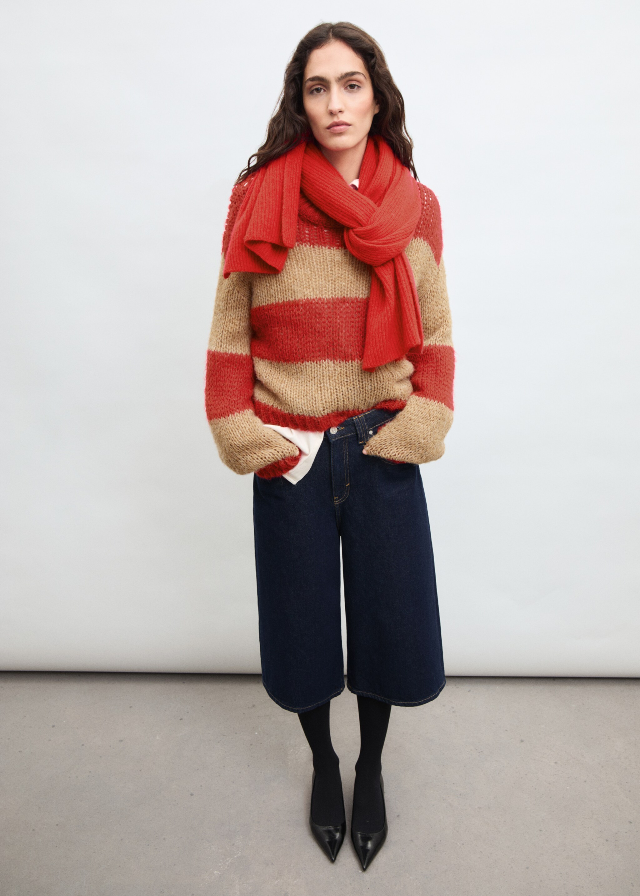 Gestreifter Grobstrick-Pullover - Detail des Artikels 7