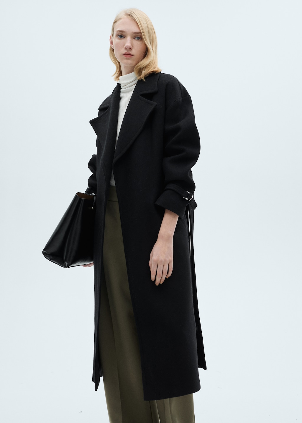 Wool coat with detachable scarf - Women | MANGO Japan Wool coat with detachable scarf - Women | MANGO Japan