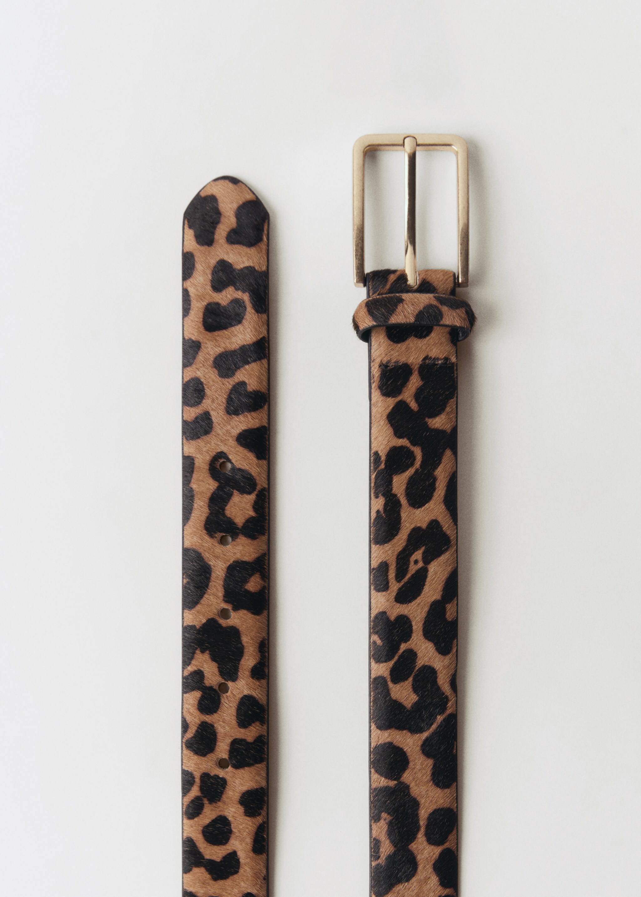 Leopard fur leather belt - Details of the article 1