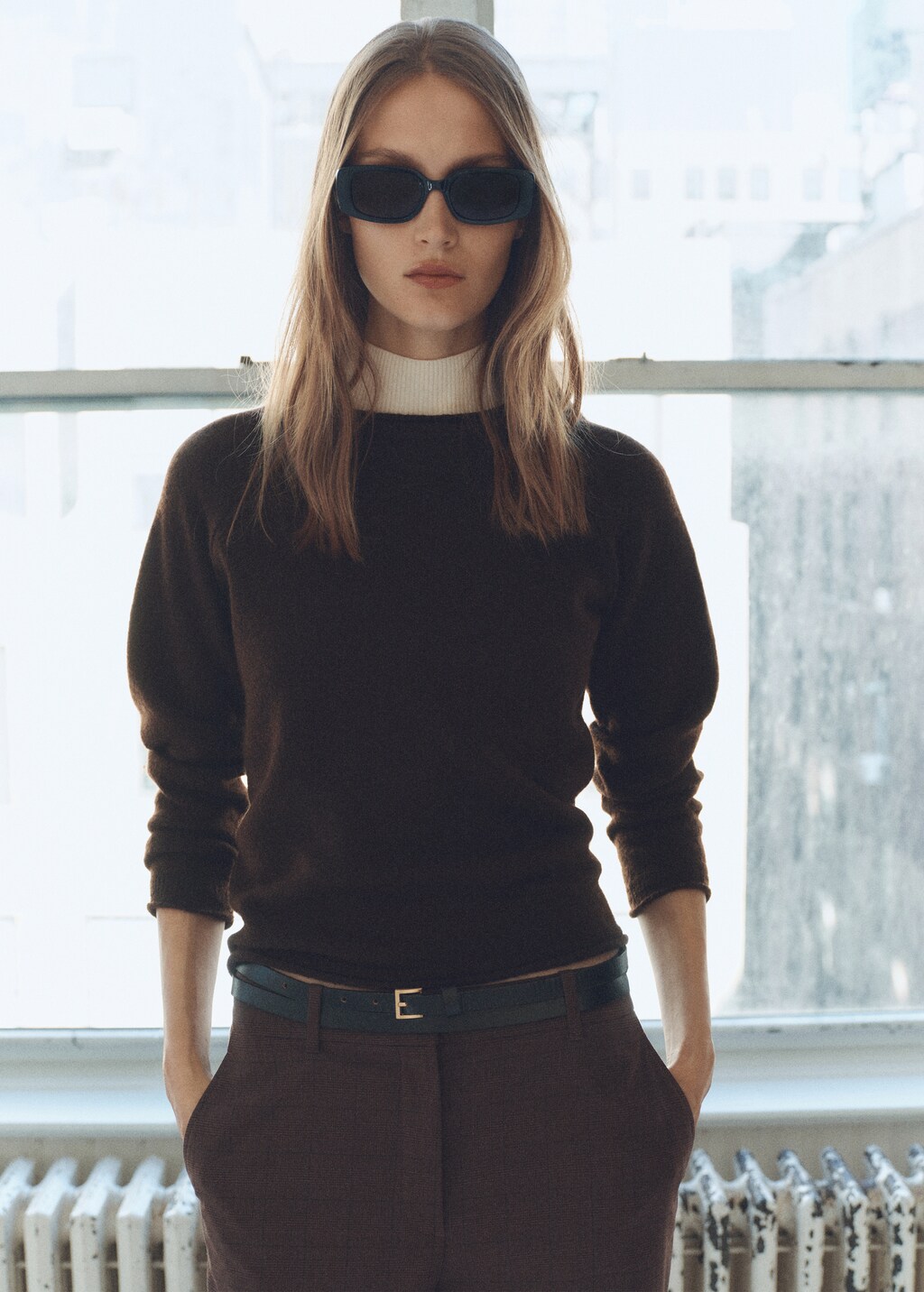 Round neck knitted sweater women mango vietnam