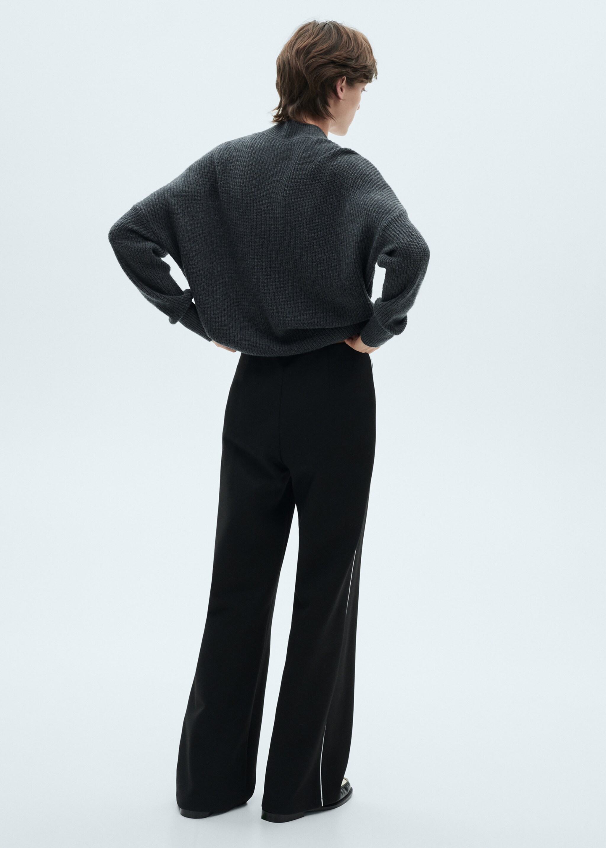 Pantalon maille rayure contrastante - Verso de l’article