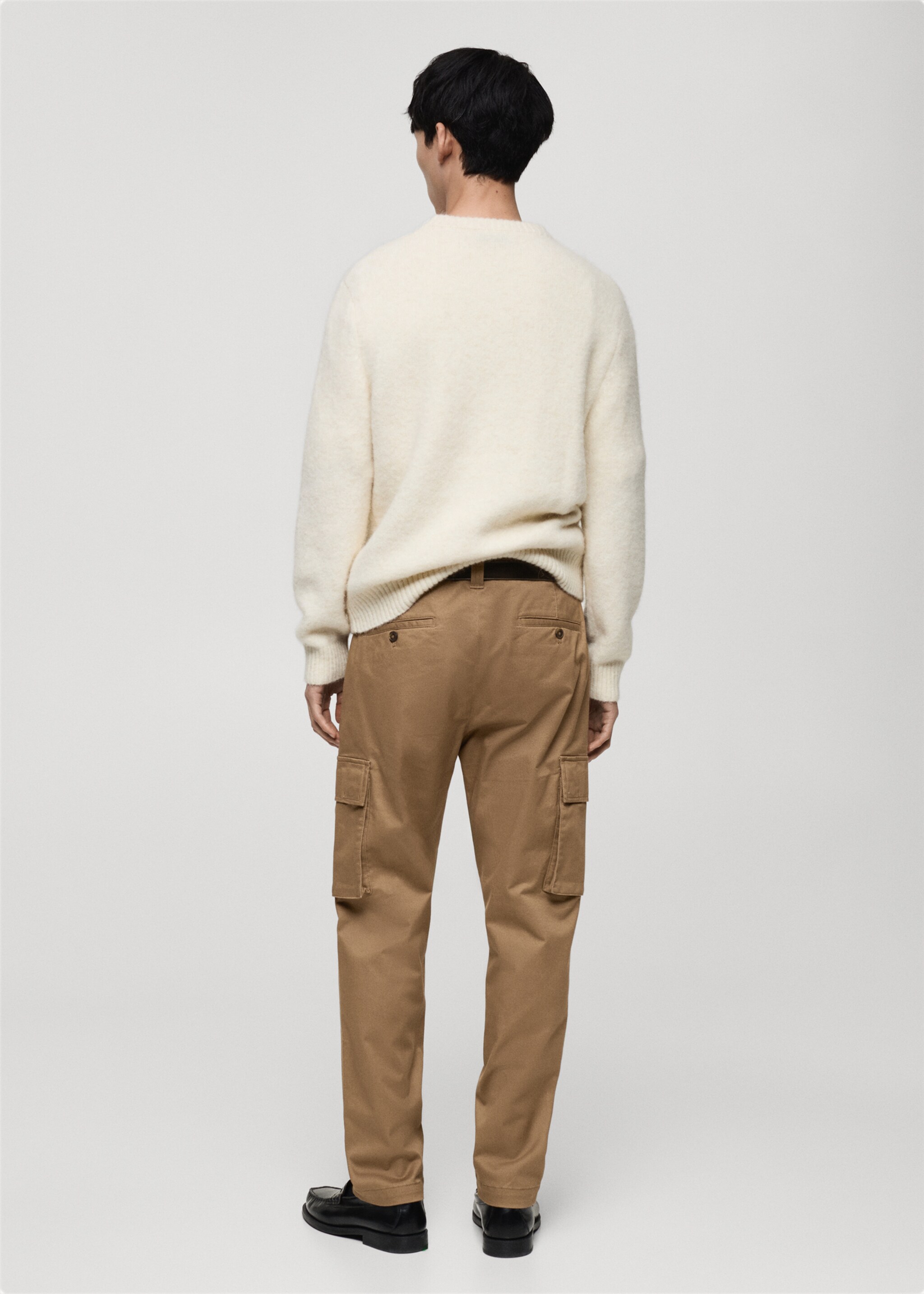 Regular fit cotton cargo trousers - Reverse of the article