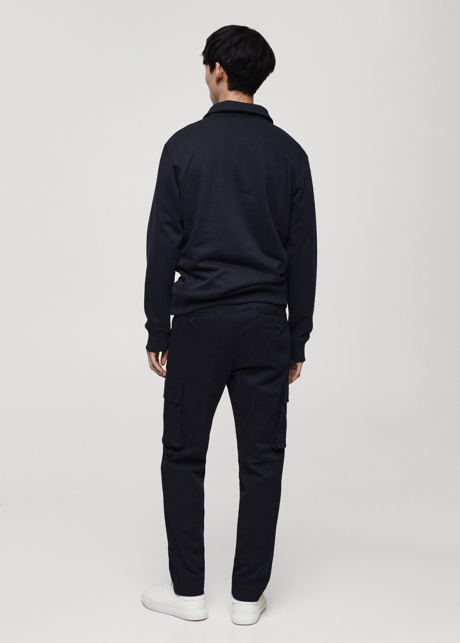 Regular fit cotton cargo trousers - Reverse of the article