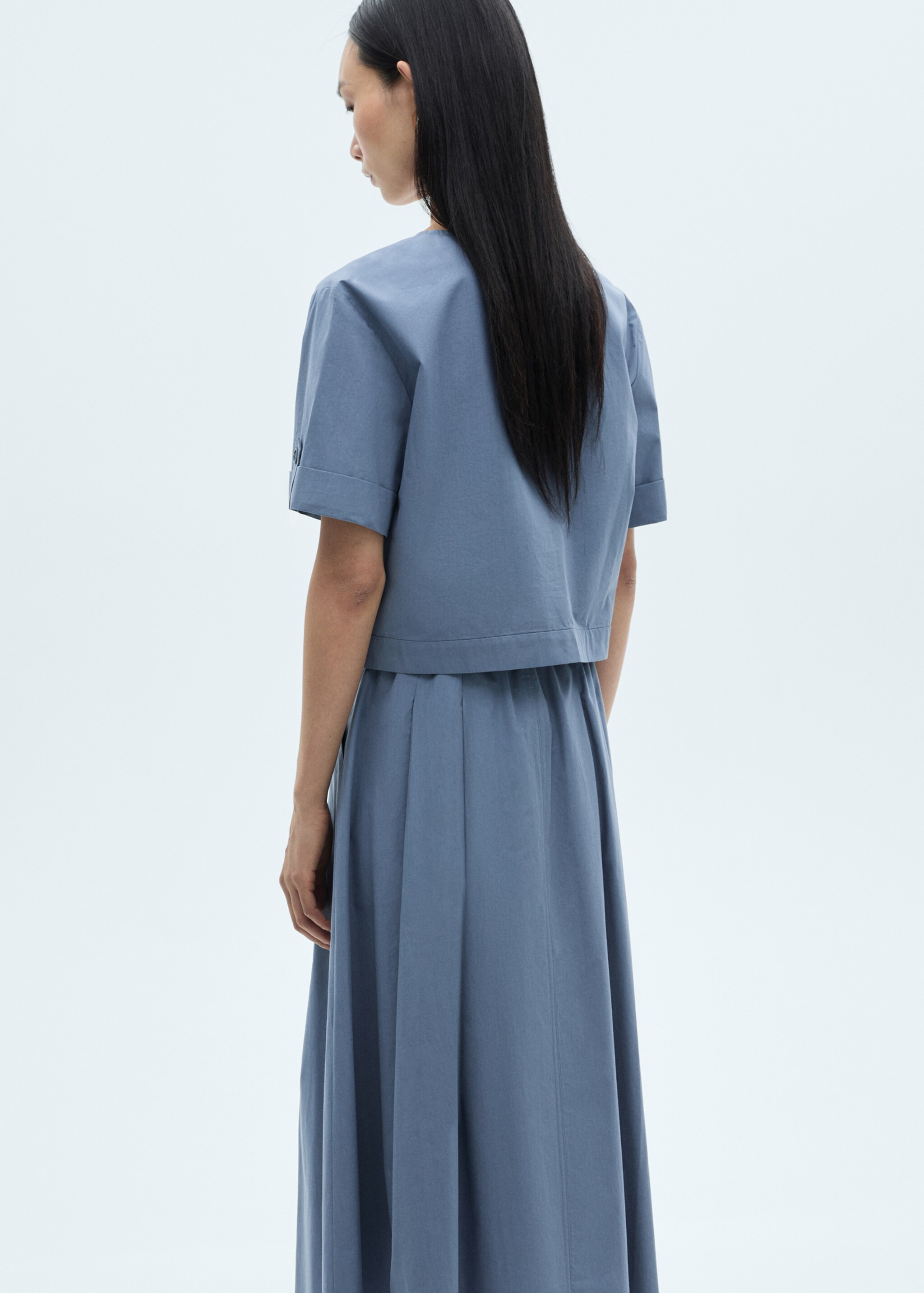 Katoenen blouse met zakken - Achterkant van het artikel