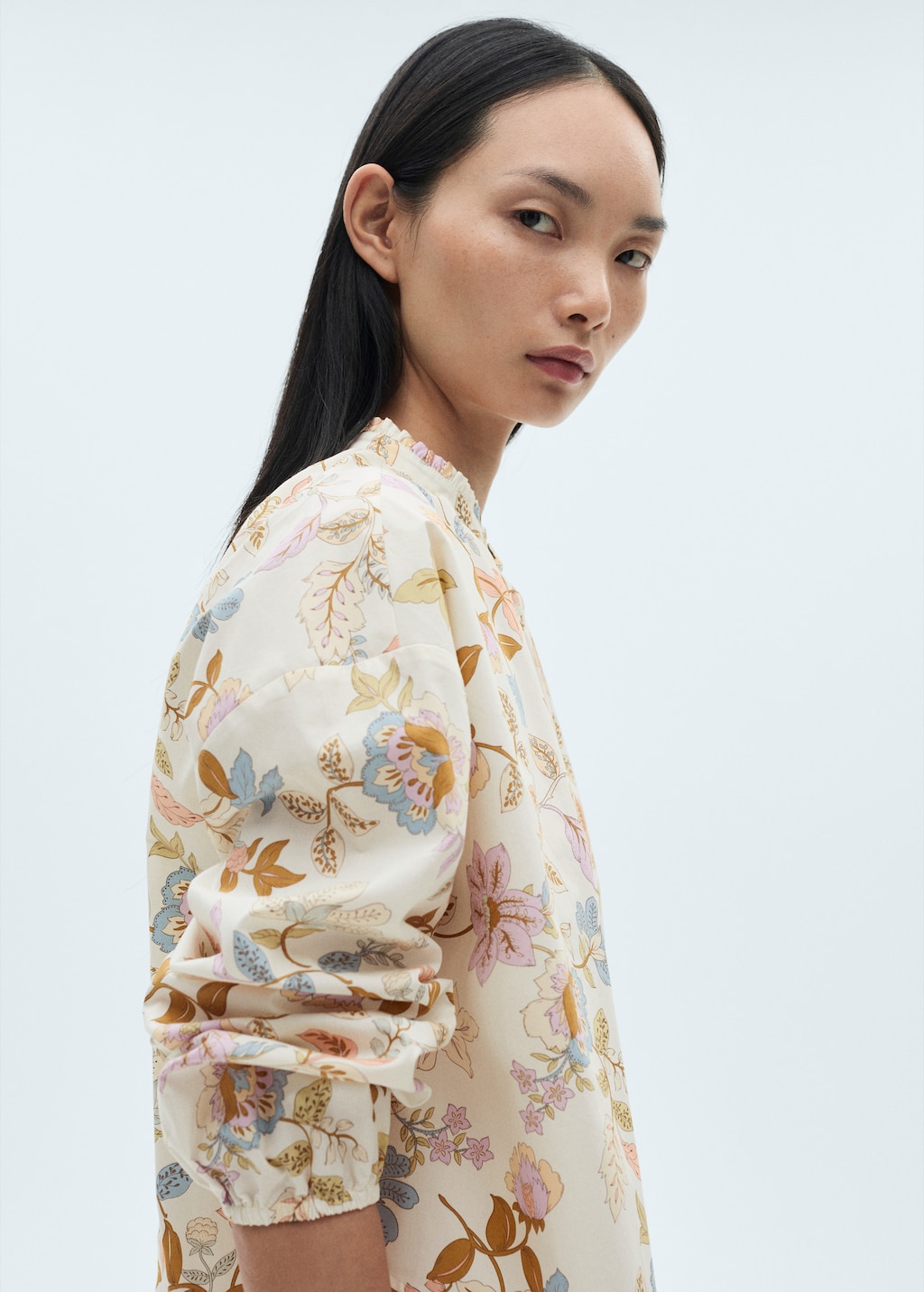 Floral-print cotton blouse - Women | MANGO USA