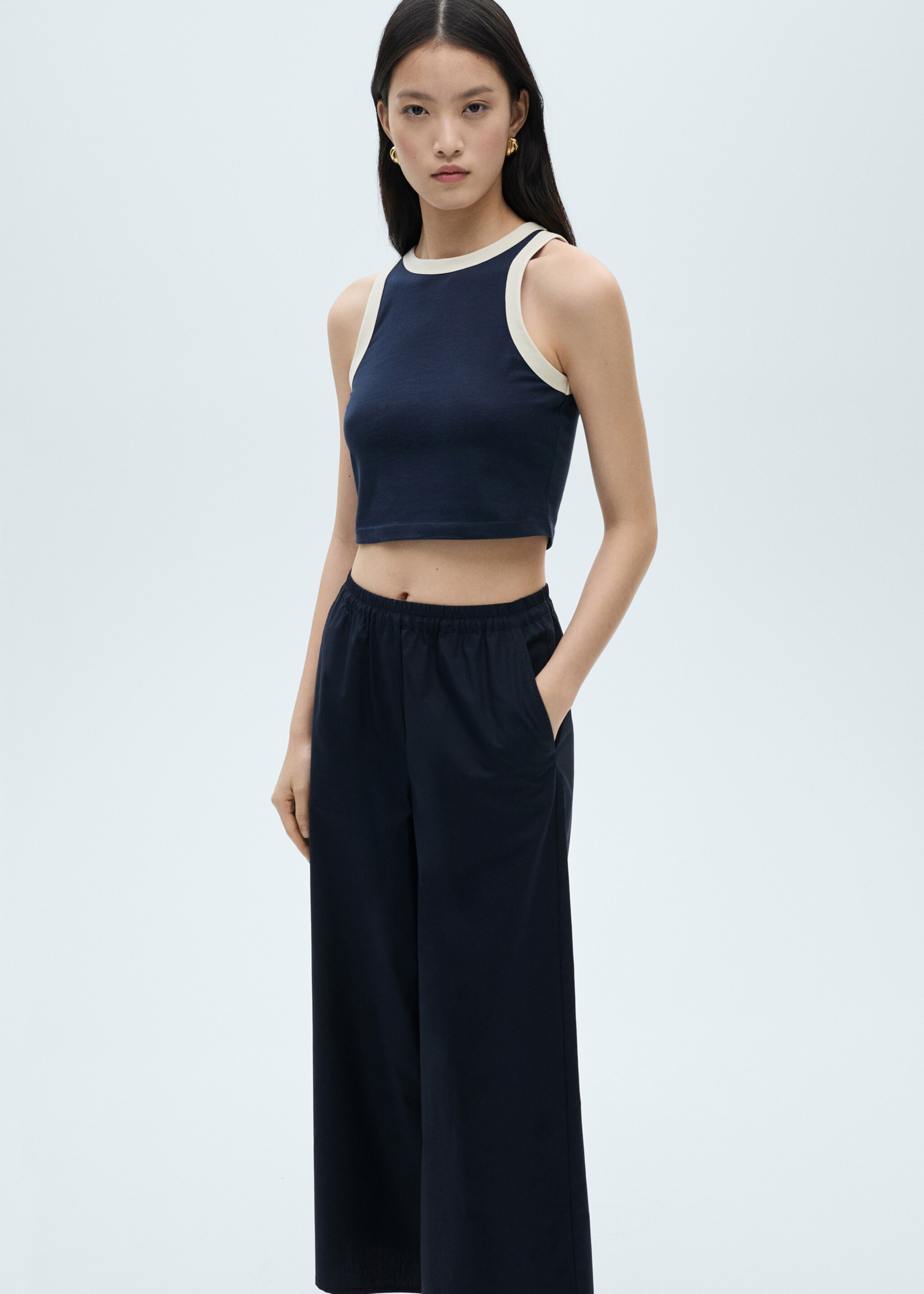 Cotton culotte trousers - Details of the article 1