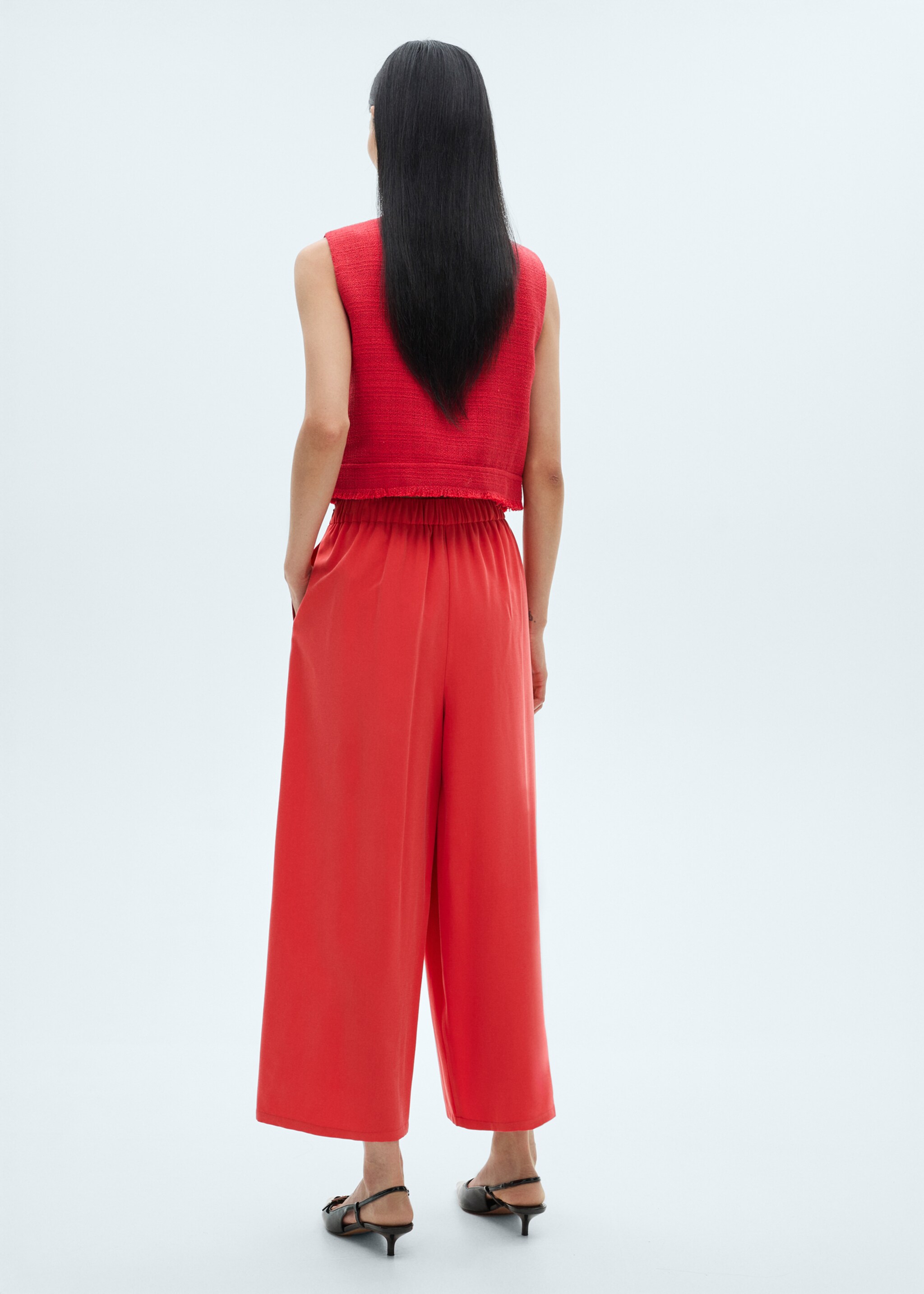 Wide-leg pleated trousers - Reverse of the article
