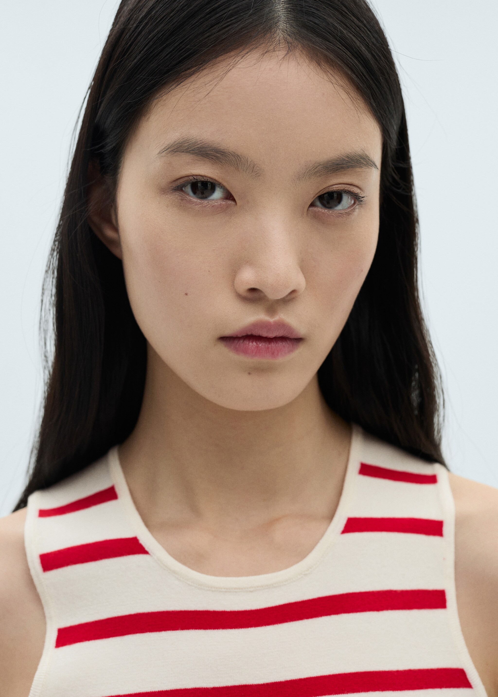 Striped knitted crop top - Details of the article 1