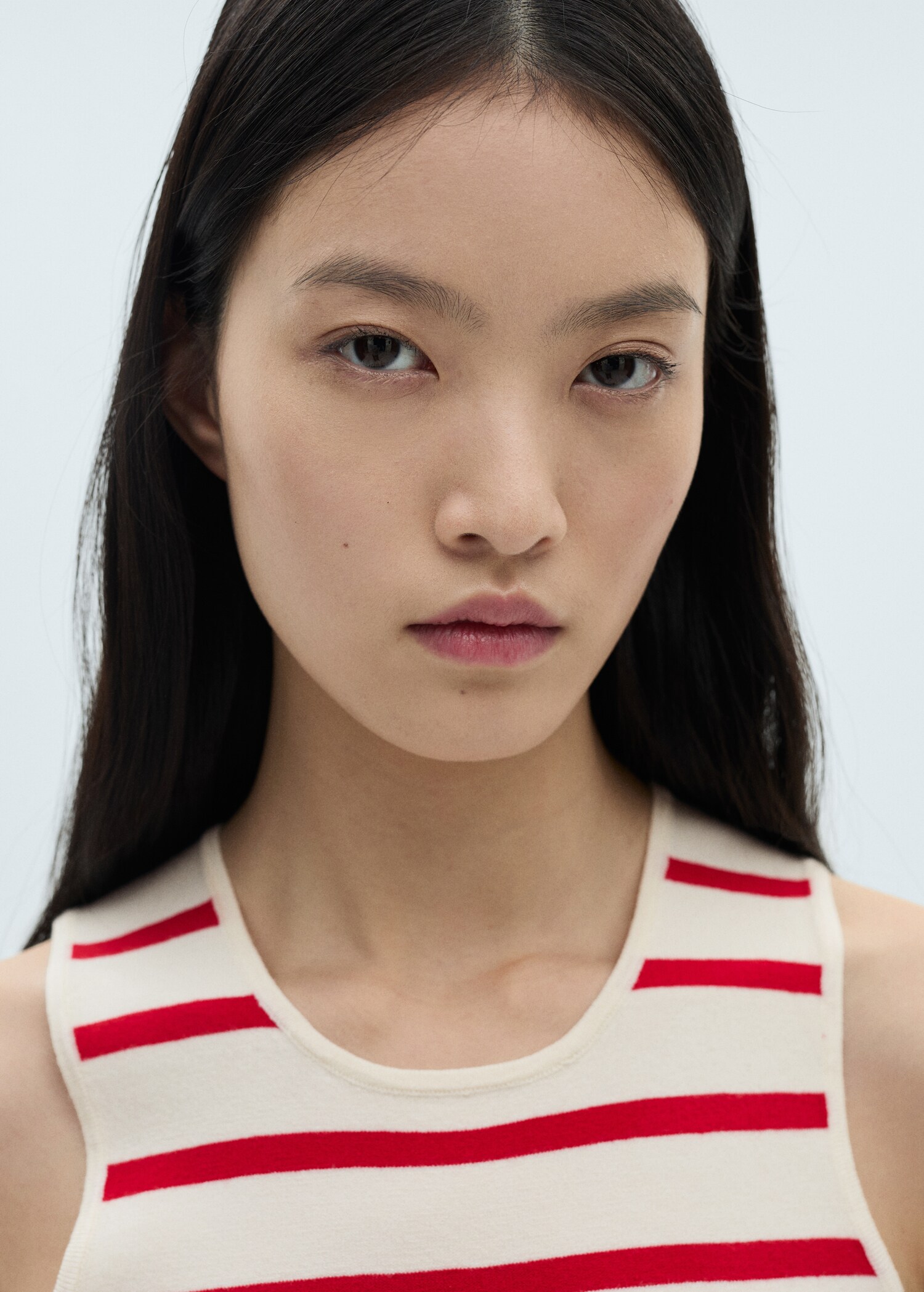 Striped knitted crop top - Details of the article 1