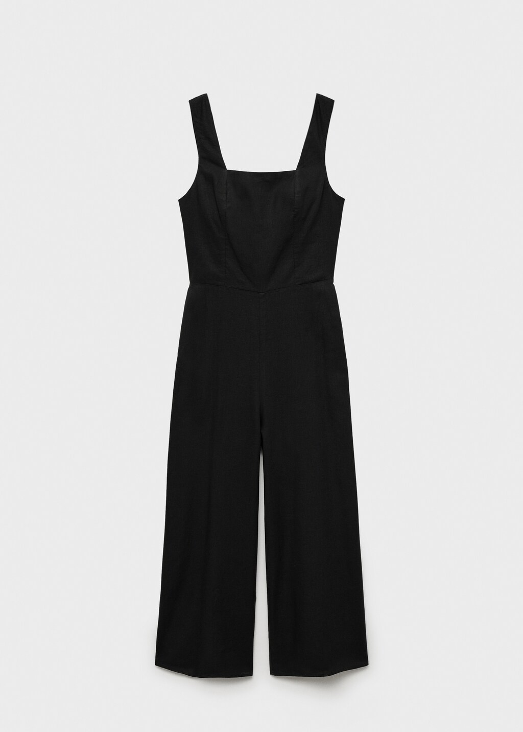 Straight linen mix jumpsuit