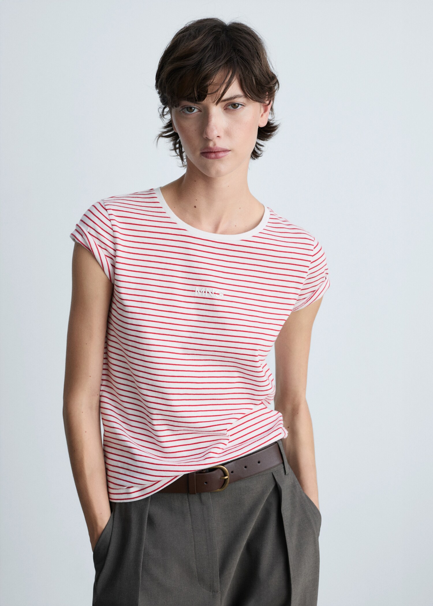 Striped logo T-shirt - Medium plane