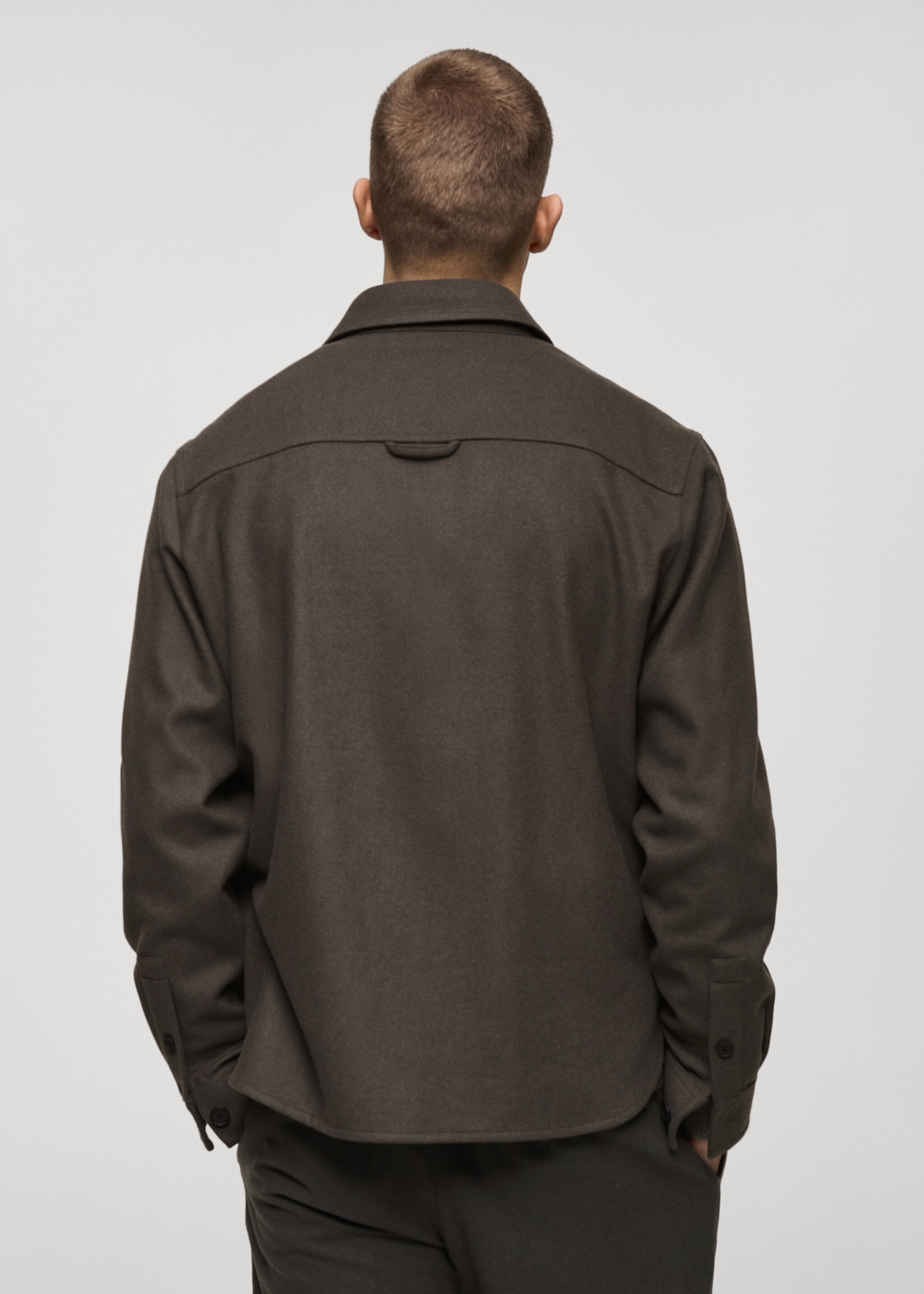 Sobrecamisa de flanela com mescla de lã - Verso do artigo