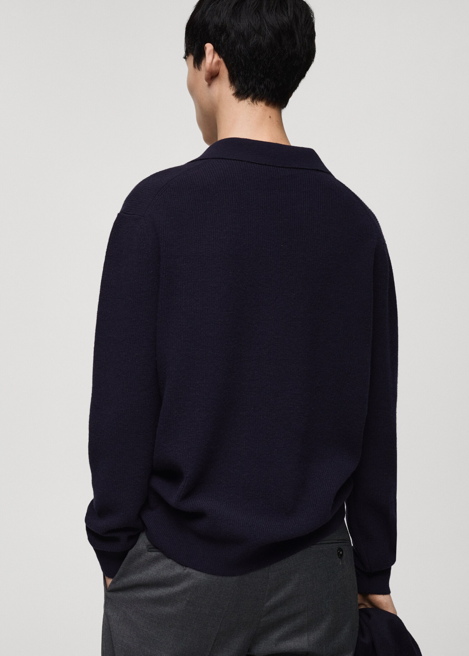Pull-over polo maille laine mélangée - Verso de l’article