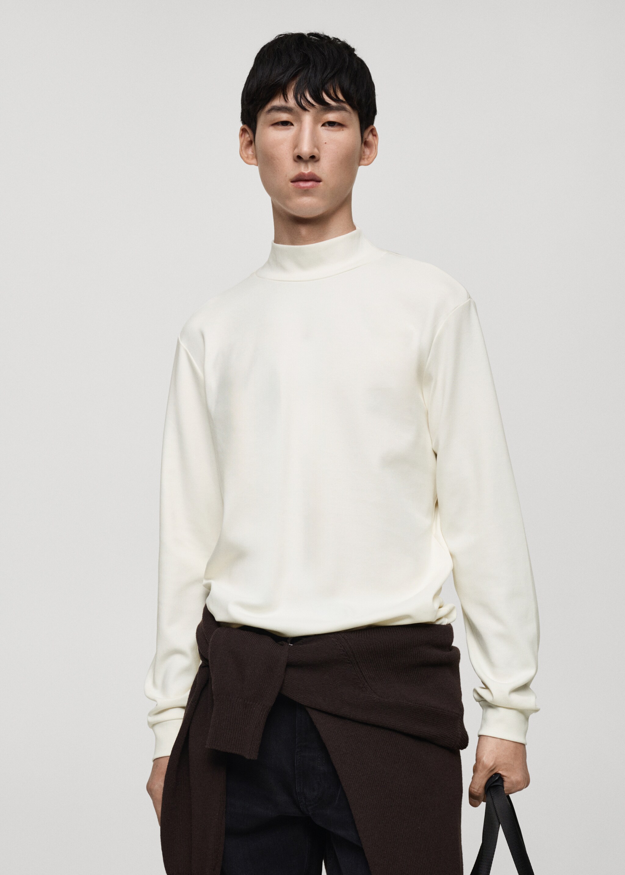 Perkins-neck long-sleeved t-shirt - Medium plane