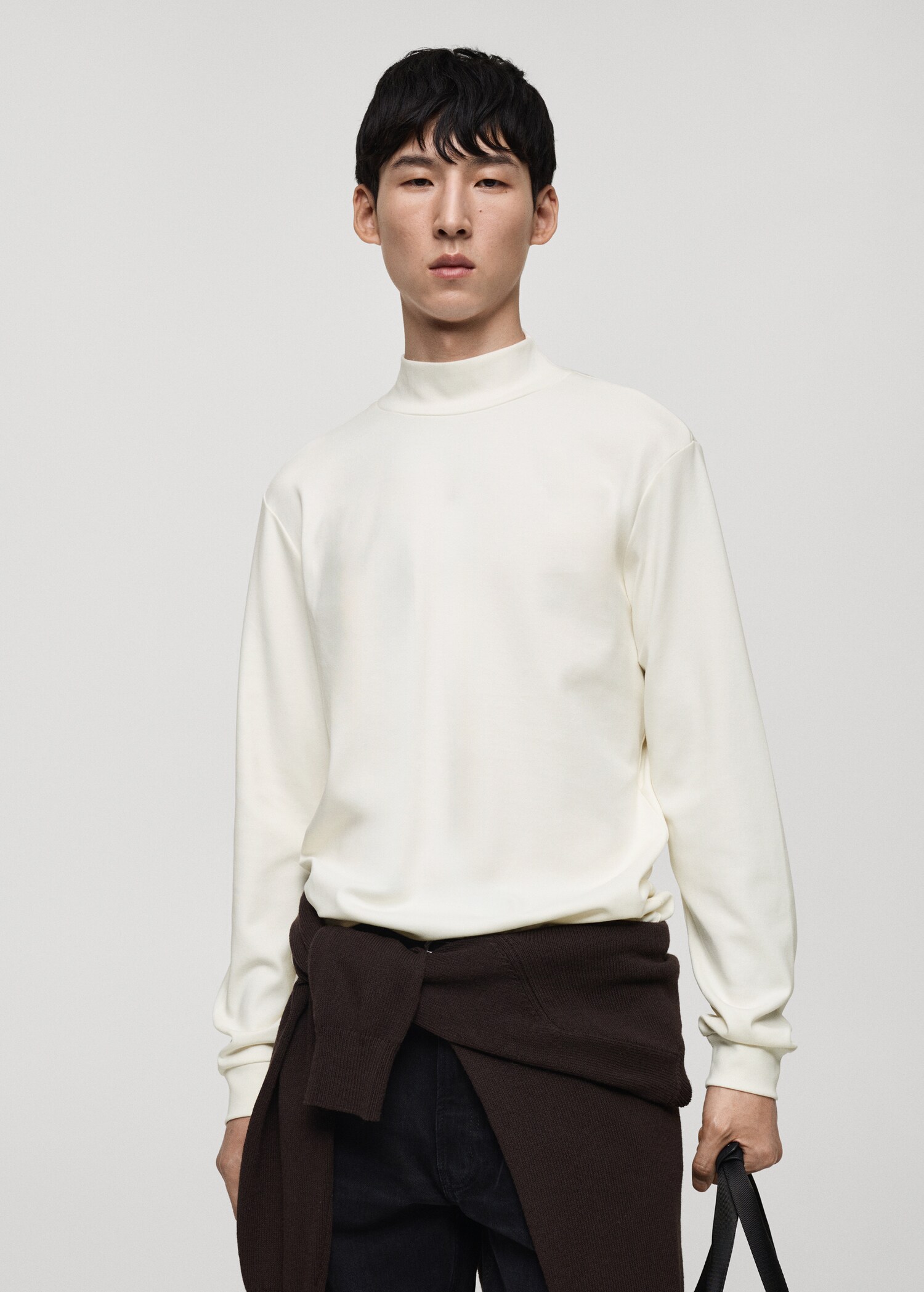 Perkins-neck long-sleeved t-shirt - Medium plane