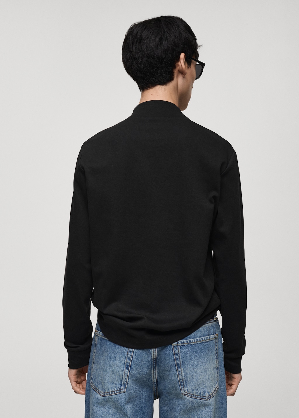 Long-sleeved t-shirt with perkins neck - Men | MANGO USA